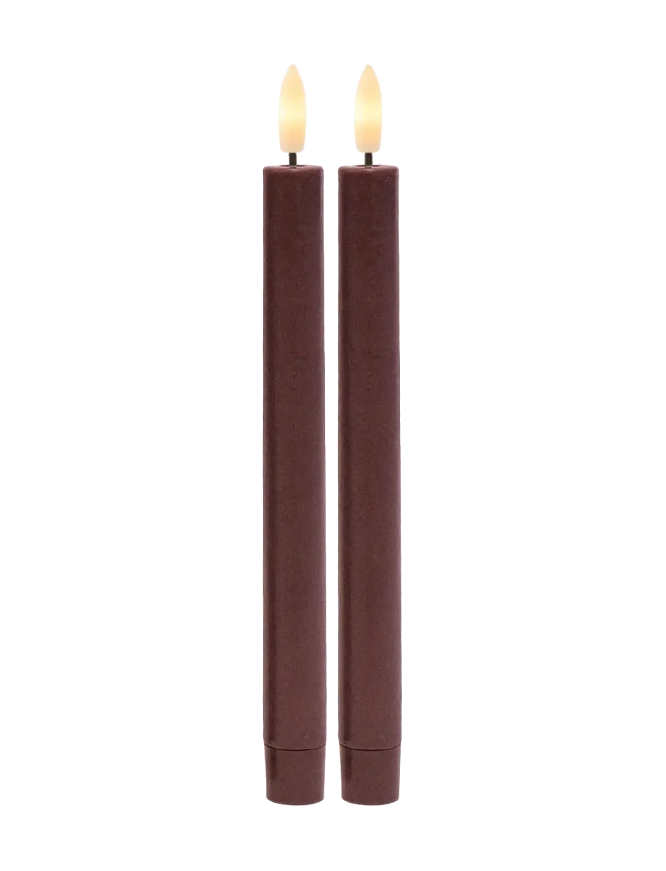 Sirius Home Sille Genopladelig Kronelys 2 stk sæt, Ø2xH25cm, Bordeaux - Kerzen - BORDEAUX / burgundy