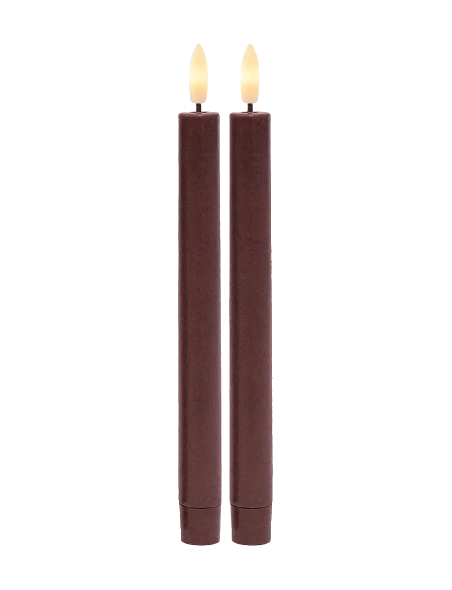 Sirius Home - Sille Genopladelig Kronelys 2 stk sæt, Ø2xH25cm, Bordeaux - led küünlad - bordeaux - 1