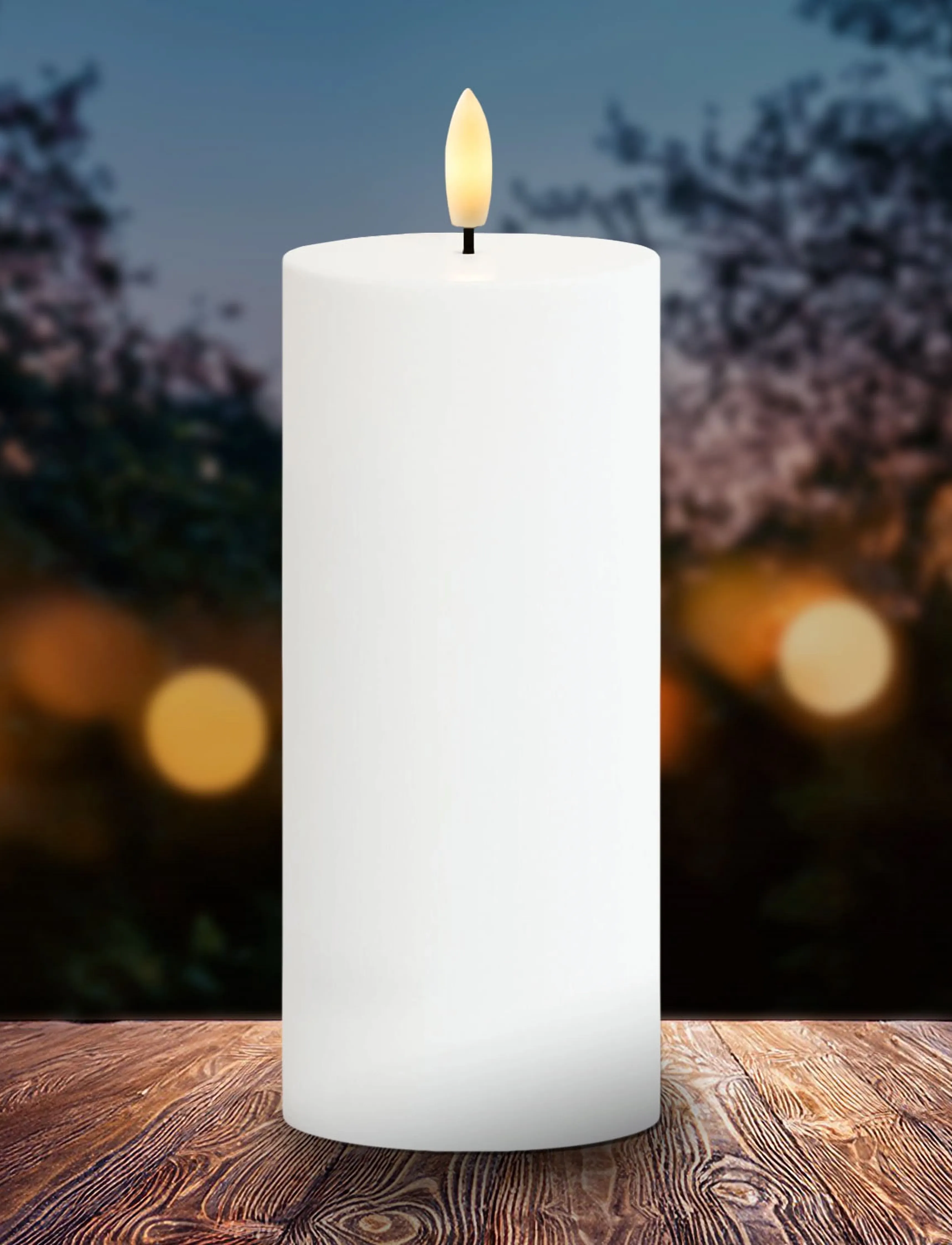Sirius Home Sille Solar Ø7,5Xh20Cm, Hvid, One Size, Candles, Weiß - Led Homeware