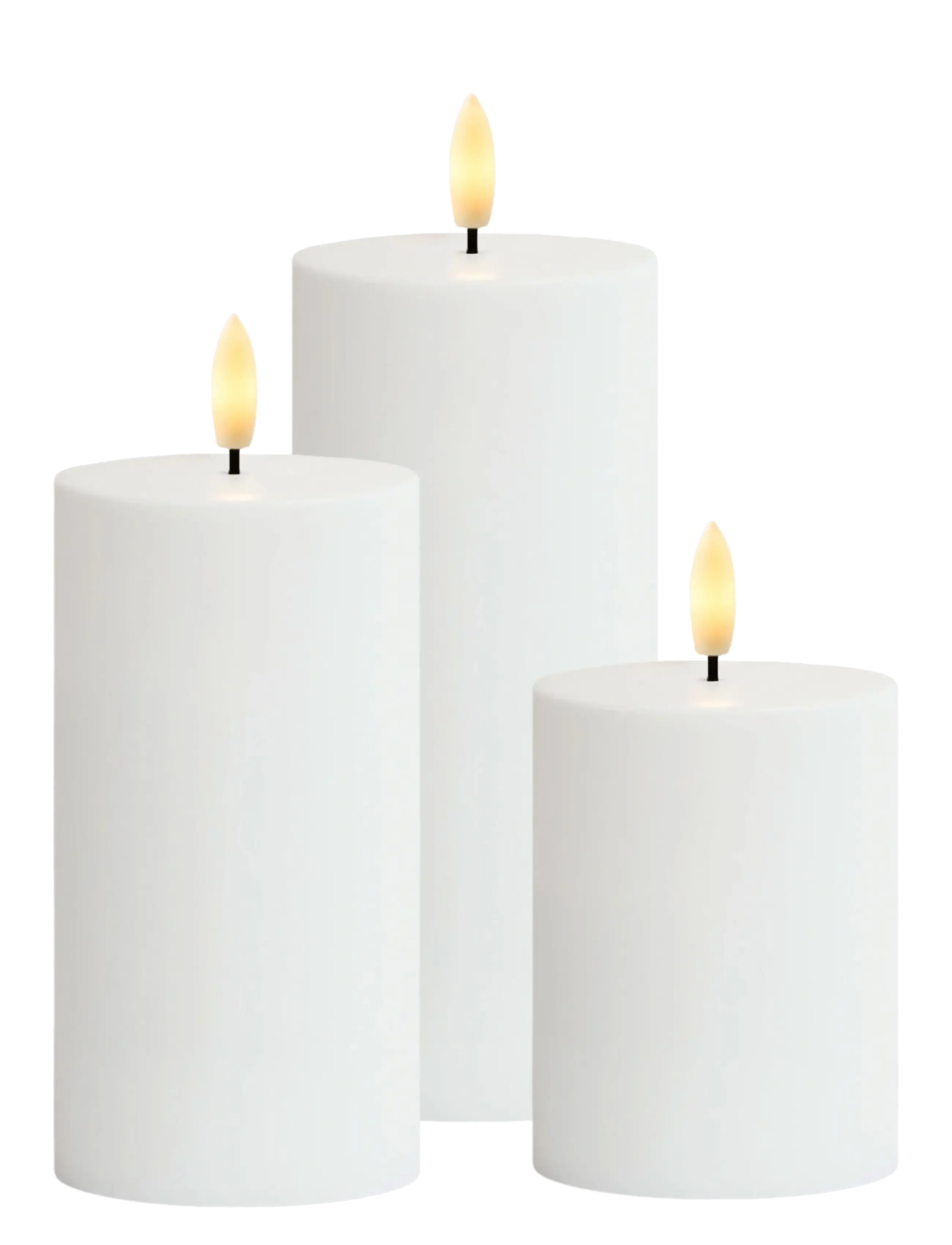 Sirius Home Sille Solar 3 pak Ø7,5cm H10+15+20cm, Hvid - Buitenverlichting - WHITE / white