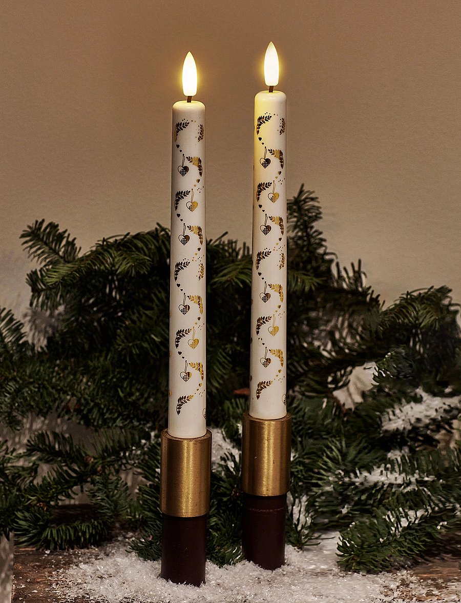 Sirius Home - Sille Taper 2 PCS SET, Edition NEW - tischkerzen - white/gold - 0