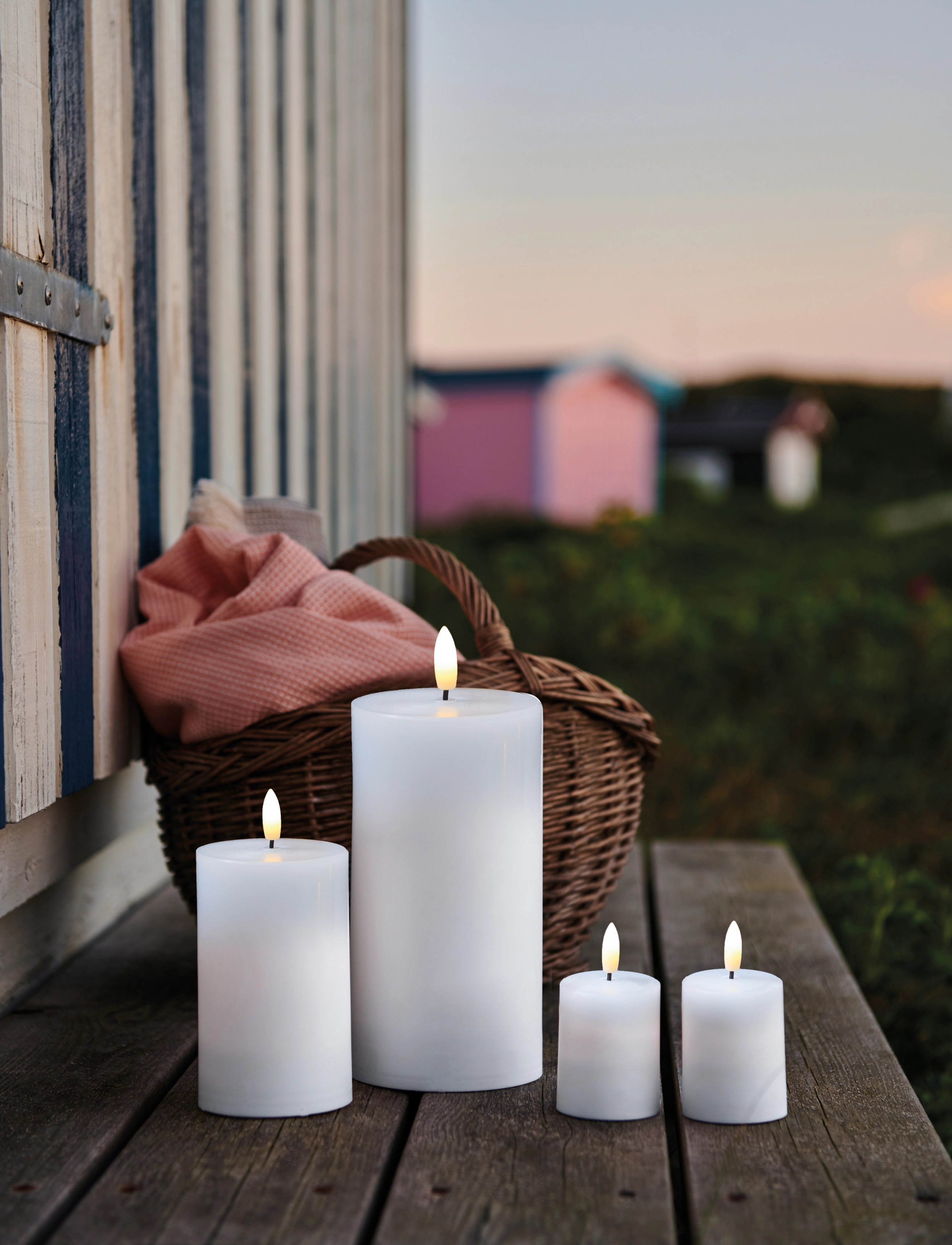 Sirius Home Sille Outdoor, H:20 cm, Candles, Weiß - Pillar Homeware