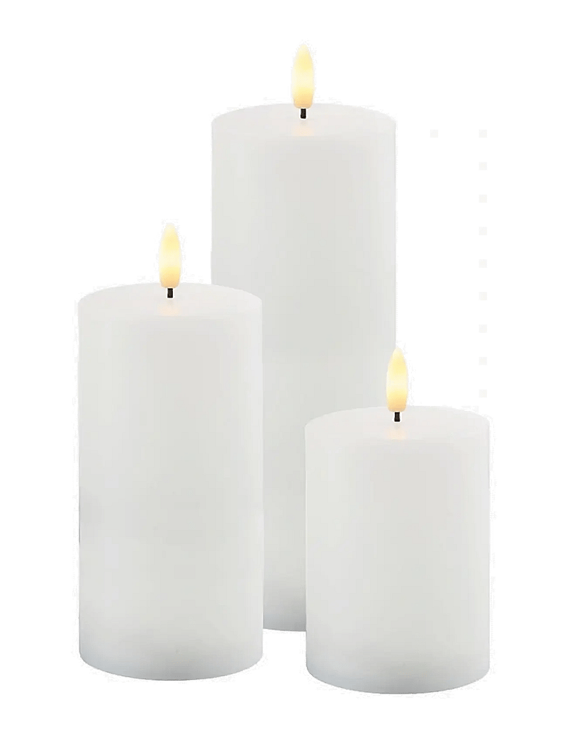 Sirius Home - Sille Outdoor 3 stk. sæt, Ø7,5xH10/15/20cm, Hvid - led kerzen - white - 1