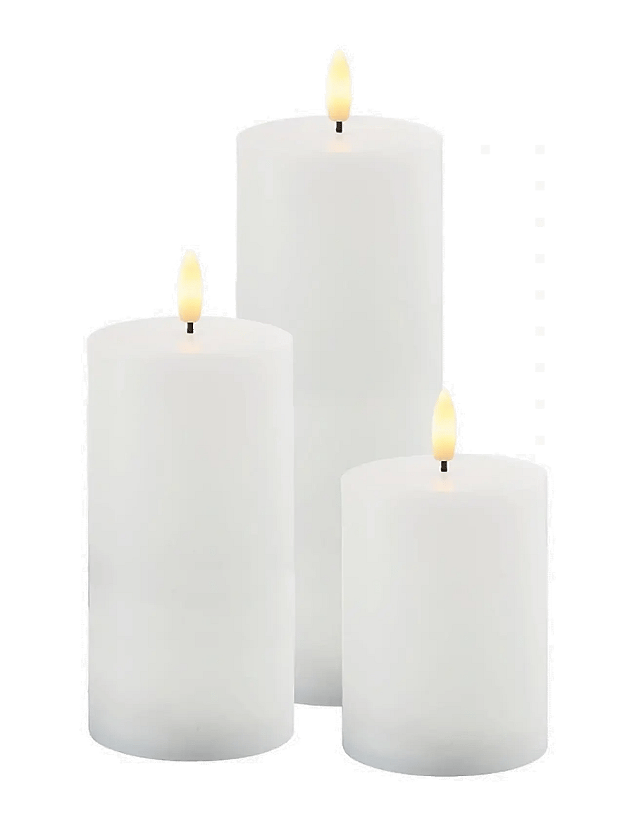 Sirius Home - Sille Outdoor 3 stk. sæt, Ø7,5xH10/15/20cm, Hvid - led küünlad - white - 1