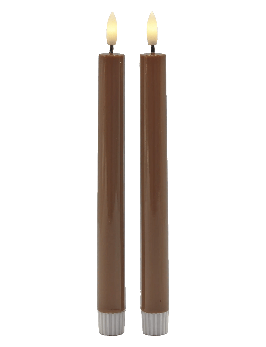 Sirius Home - Sille lacquer Kronelys 2 Pak sæt Ø2xH20cm, Toffee - led küünlad - toffee - 1