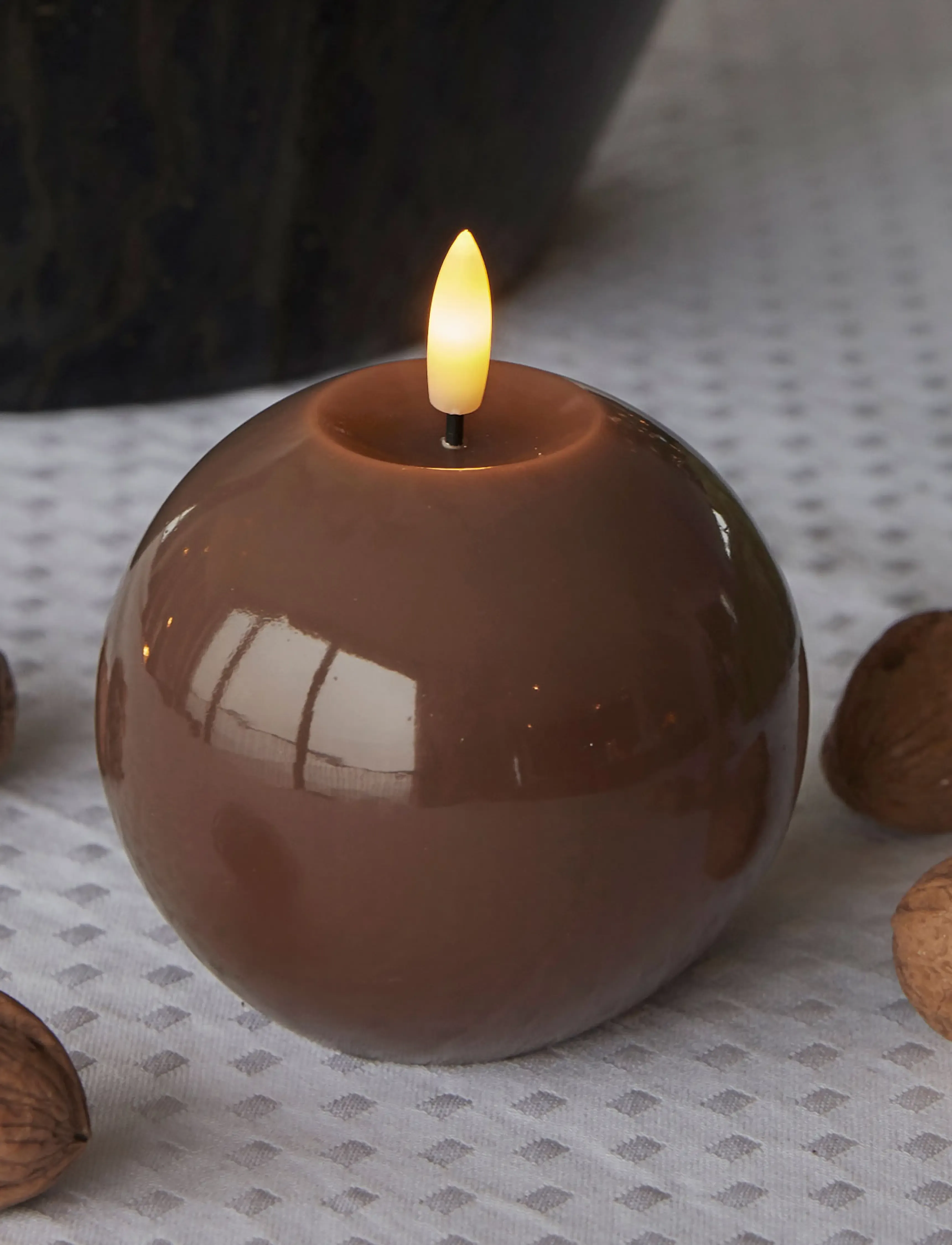 Sirius Home - Sille lacquer, Ø10xH9cm, Toffee - led kerzen - toffee - 0