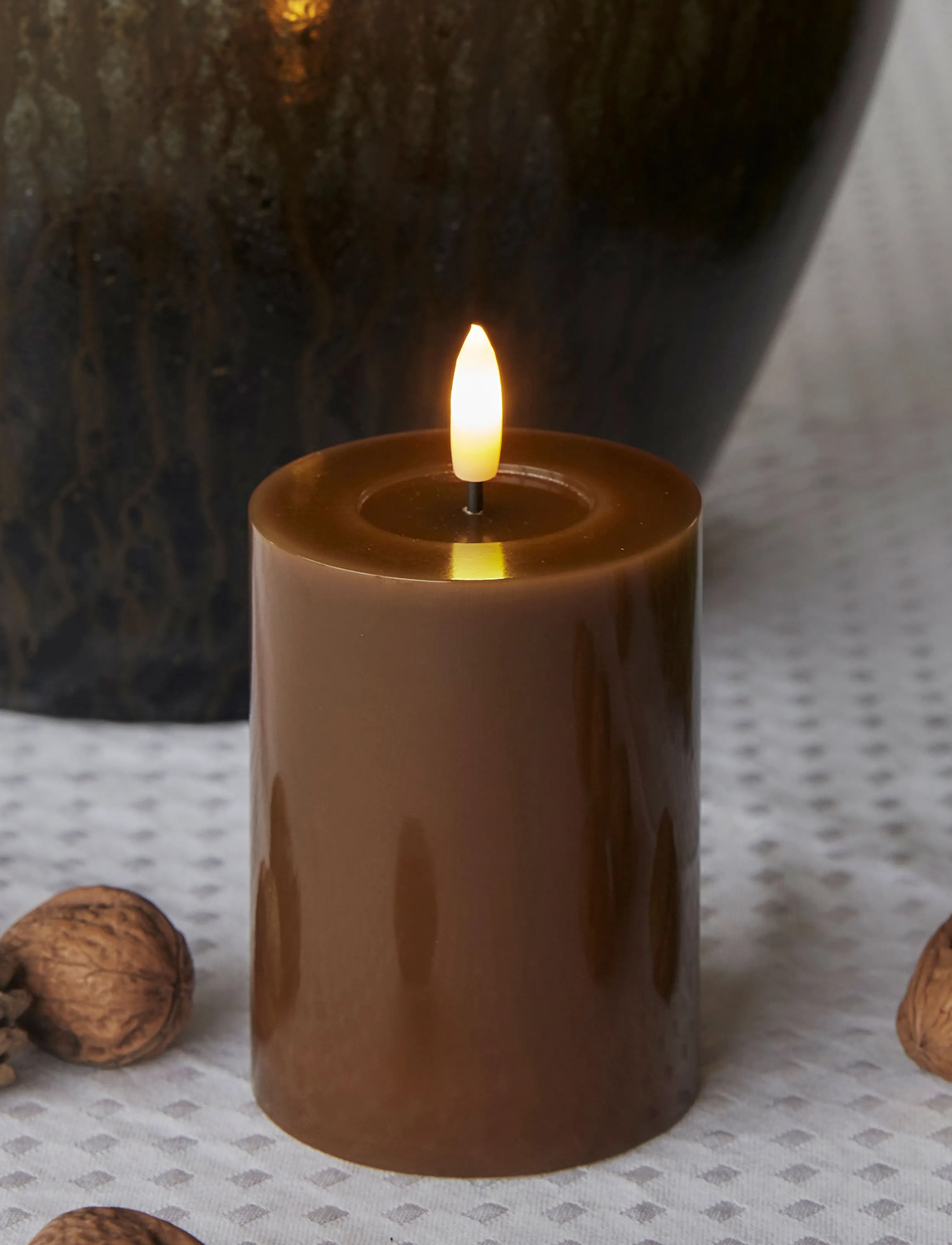 Sirius Home - Sille lacquer, Ø7,5xH10cm, Toffee - led kerzen - toffee - 0