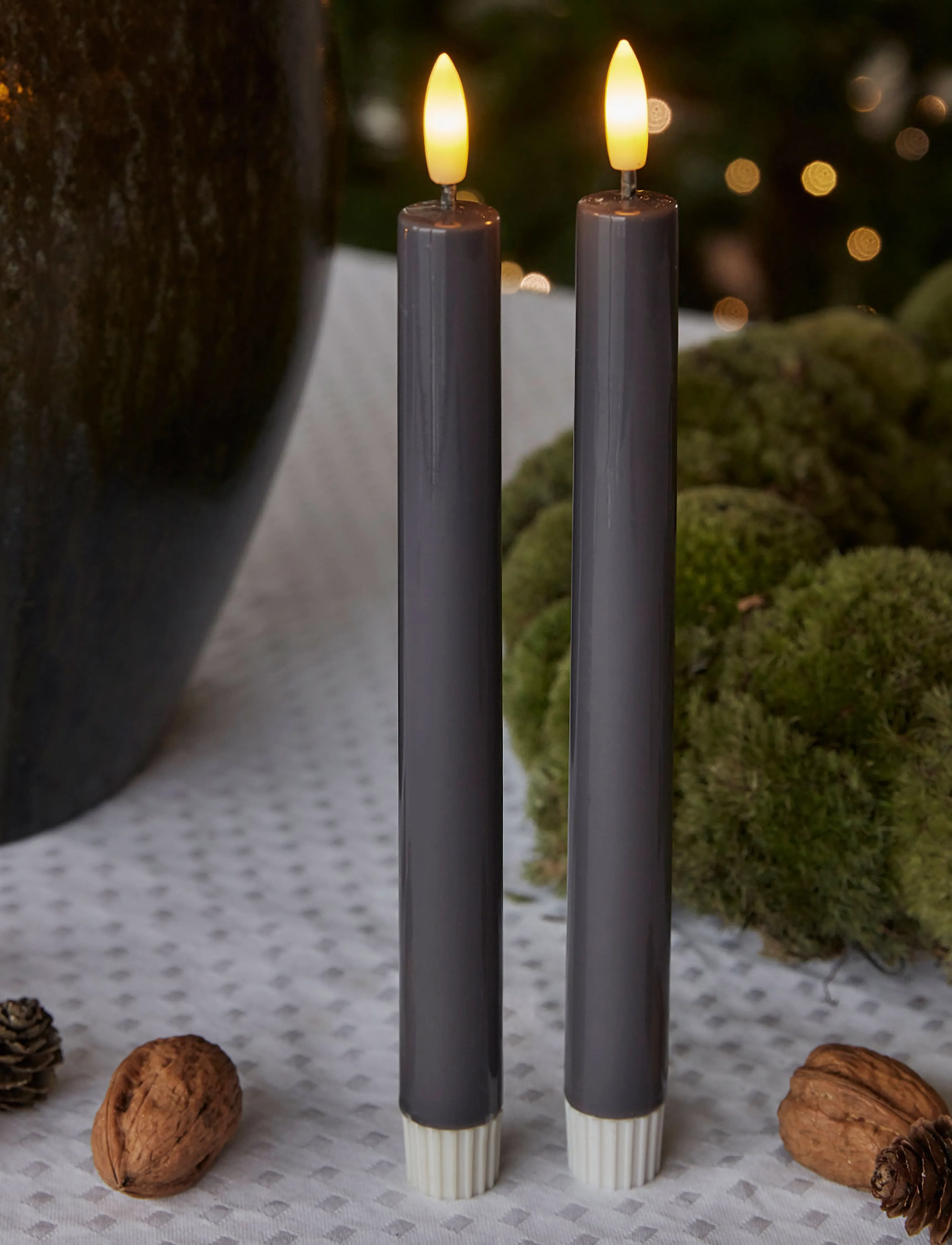 Sirius Home - Sille lacquer, Ø2xH24,5cm, Gray - led kerzen - grey - 0