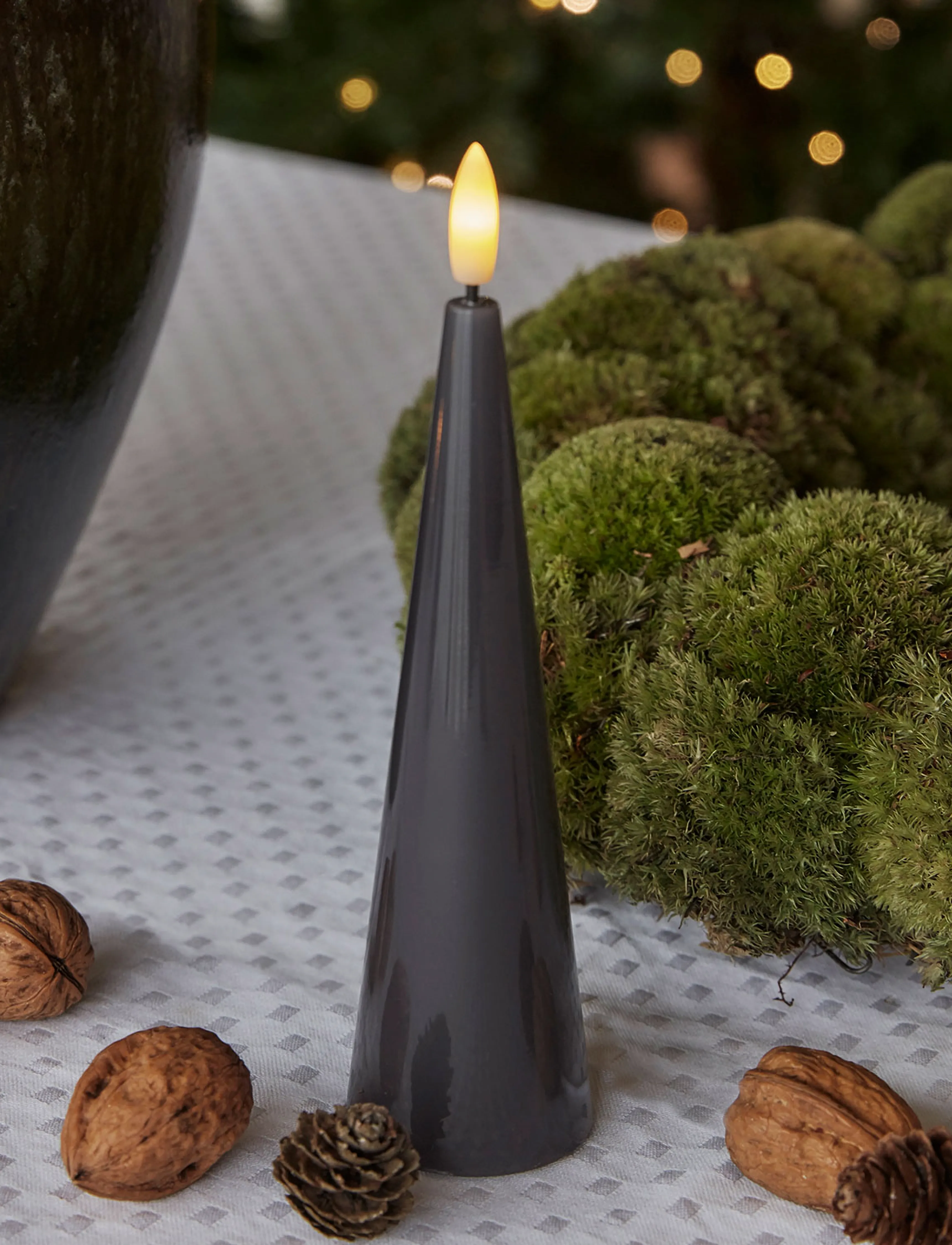 Sirius Home - Sille lacquer, Ø4,8xH17cm, Gray - led kerzen - grey - 0
