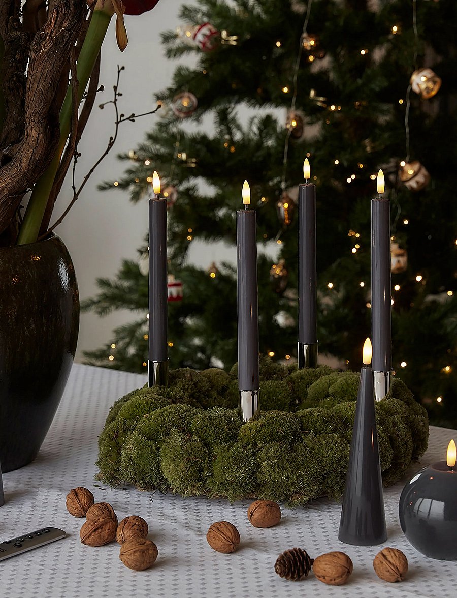 Sirius Home - Sille lacquer, Ø4,8xH17cm, Gray - led küünlad - grey - 2