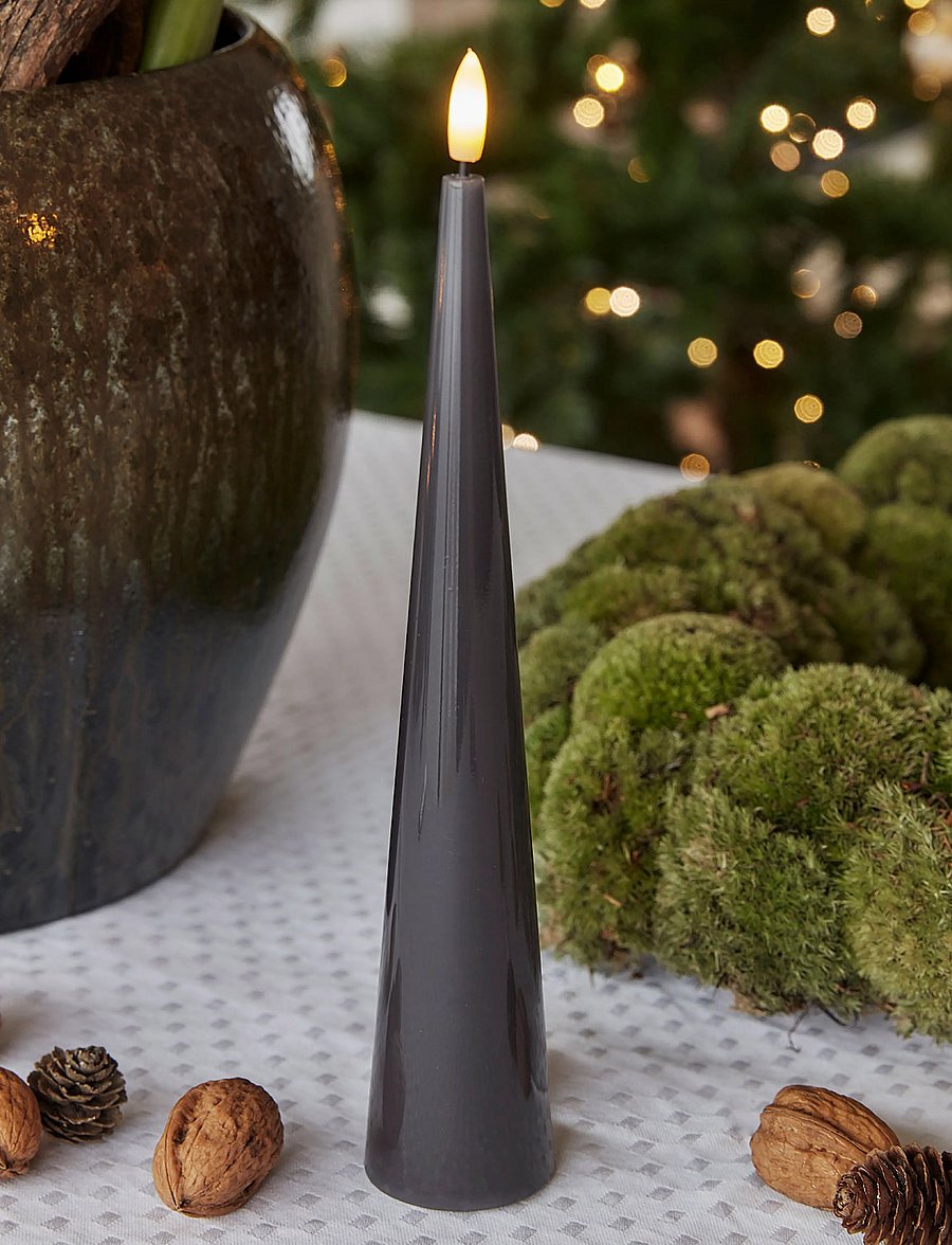 Sirius Home - Sille lacquer, Ø4,8xH26cm, Gray - led küünlad - grey - 0