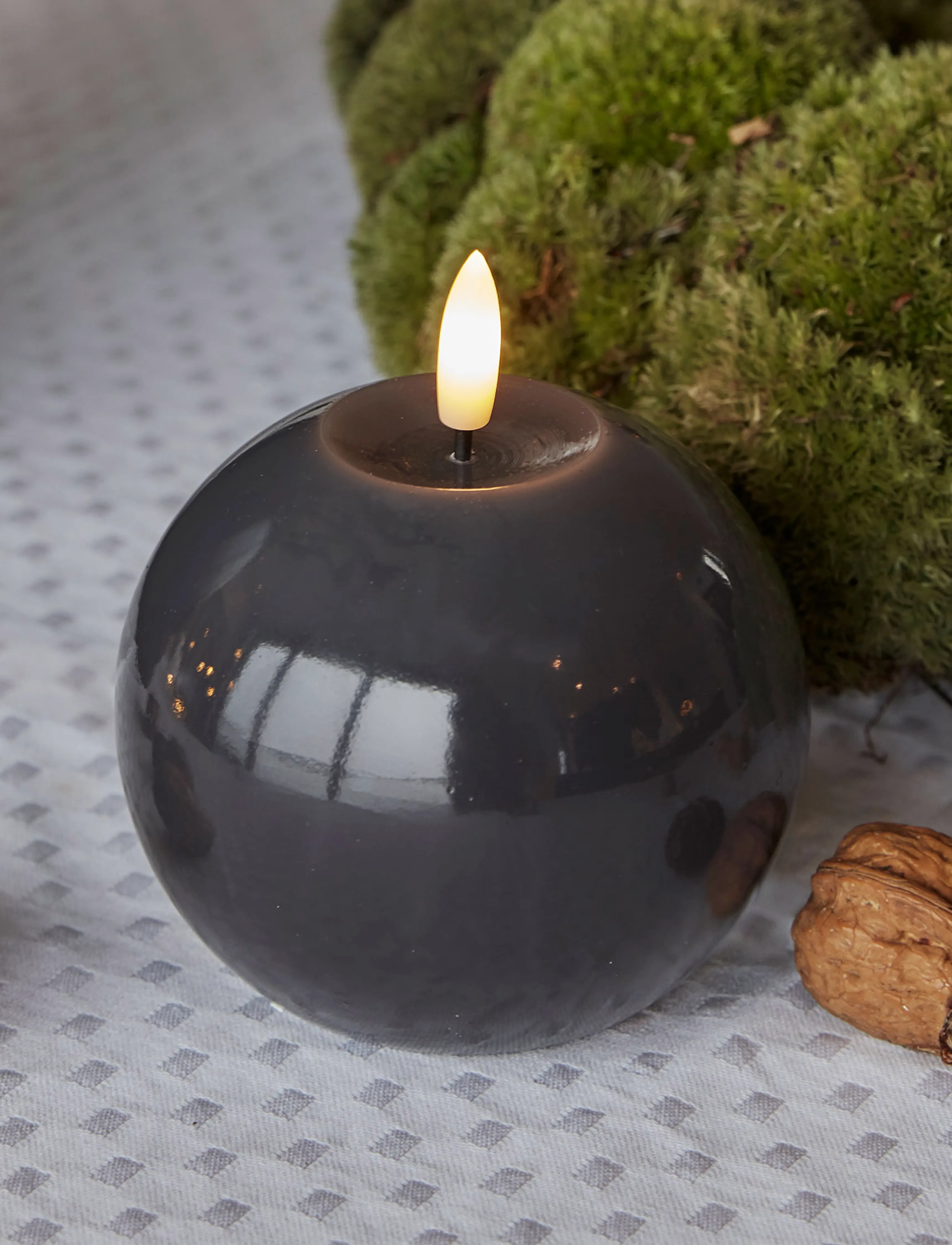 Sirius Home - Sille lacquer, Ø10xH9cm, Gray - led candles - grey - 0