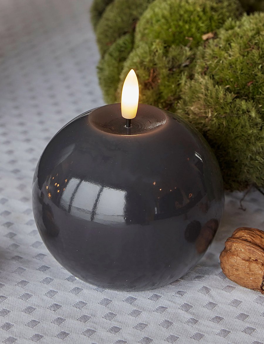Sirius Home - Sille lacquer, Ø10xH9cm, Gray - led küünlad - grey - 0