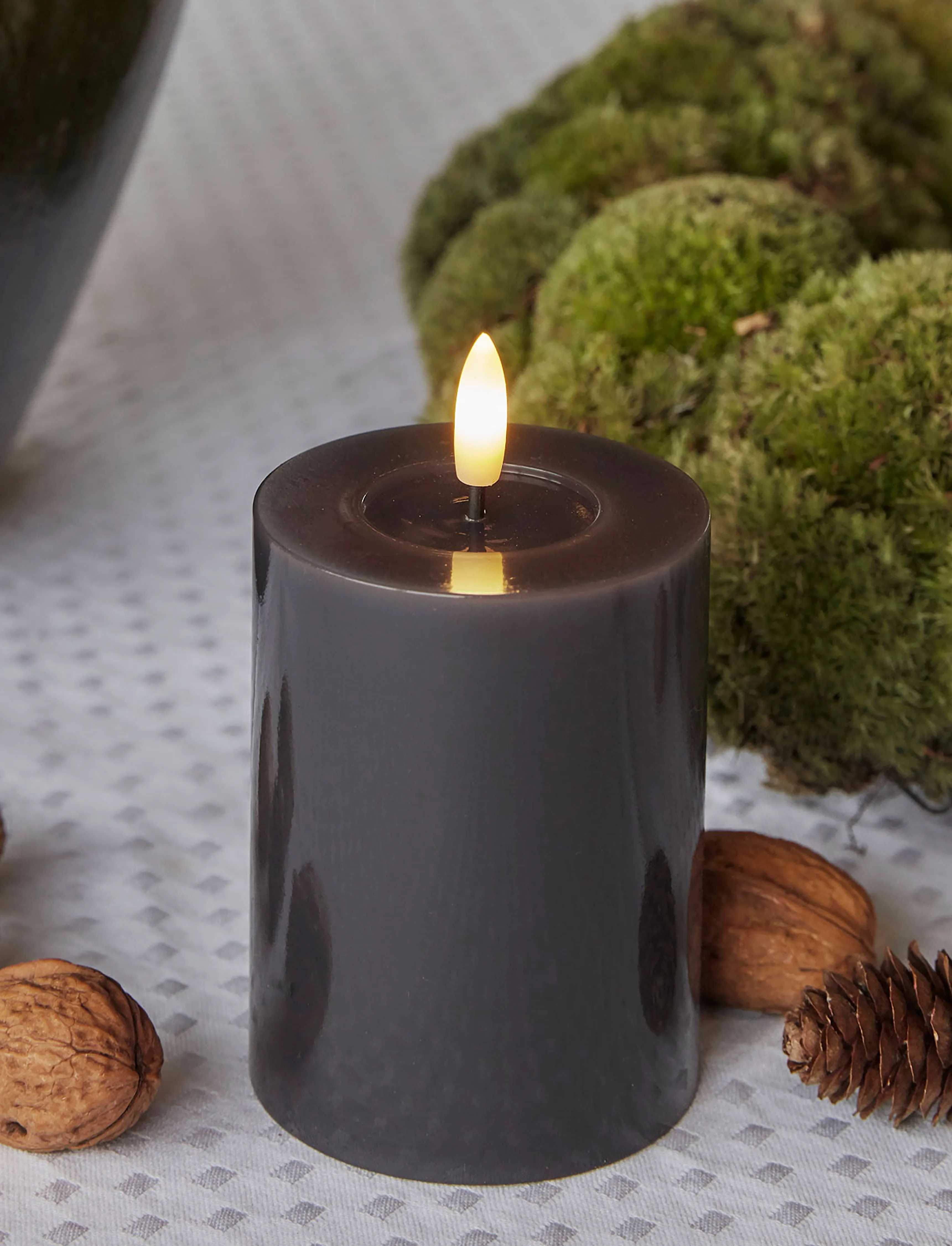Sirius Home - Sille lacquer, Ø7,5xH10cm, Gray - led lys - grey - 0