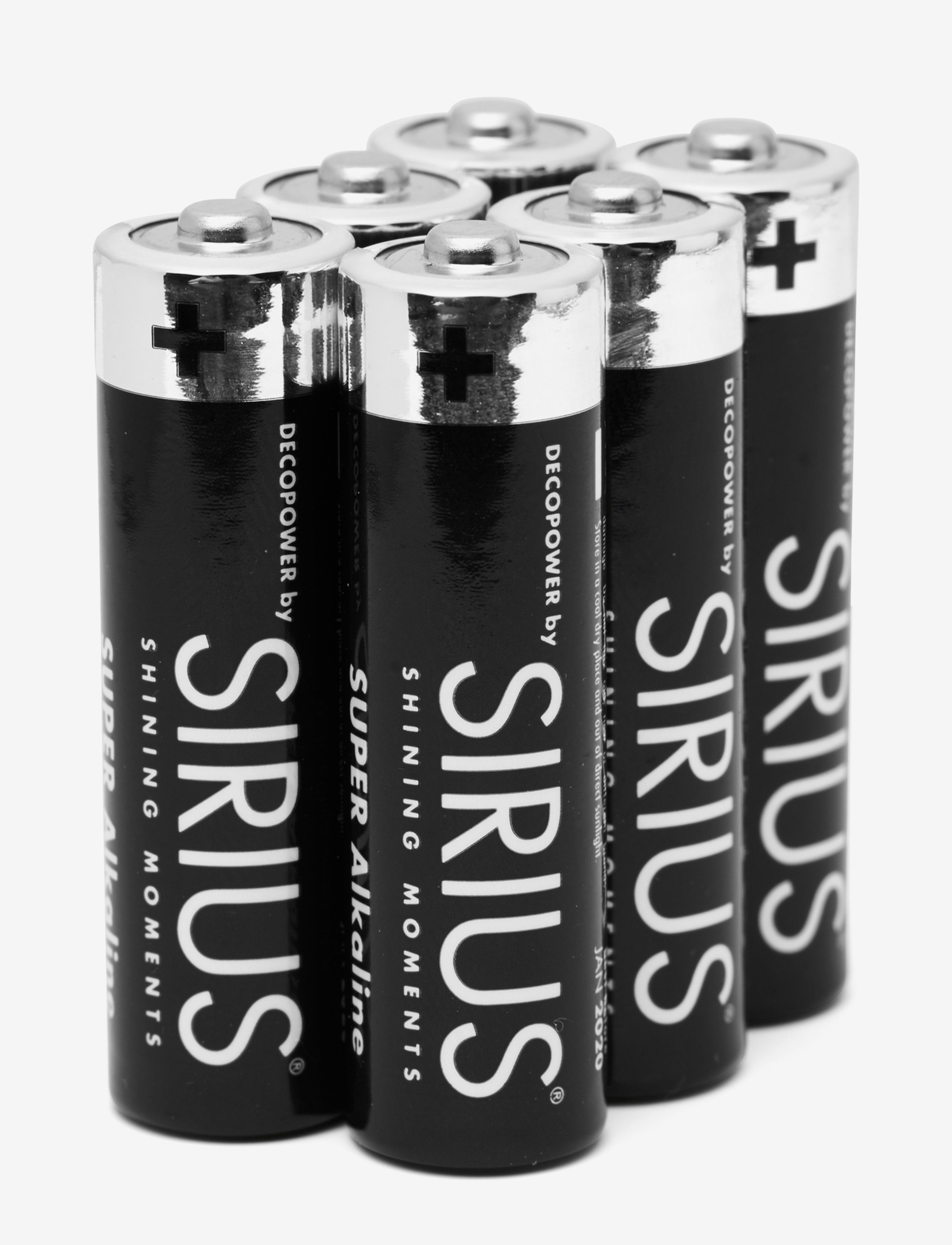 Sirius Home Decopower Batteries, 6 Pcs Set, AAA, Black, Elektronik Til Hjemmet > Batterier, Unisex