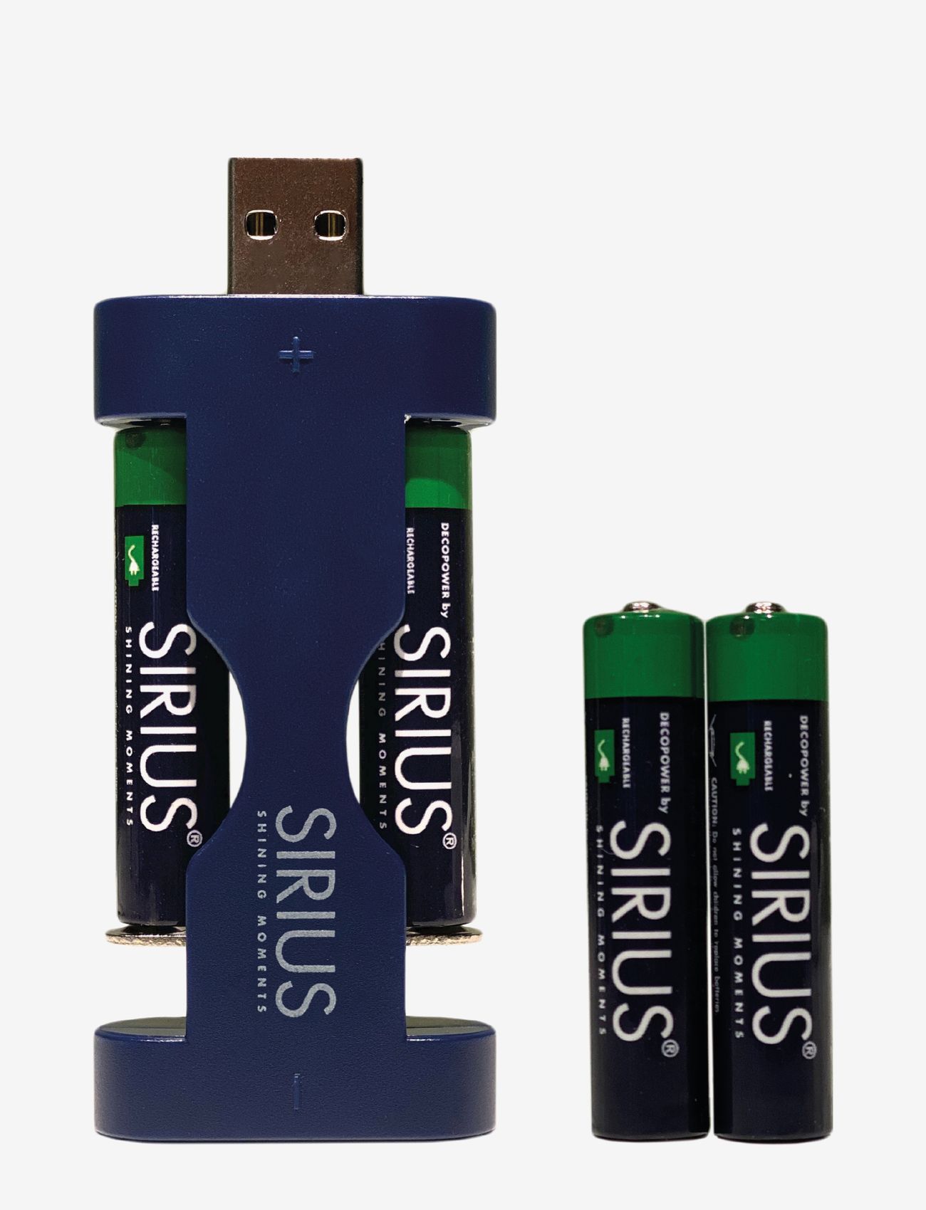 Sirius Home - DecoPower USB Charger incl. 4xAAA Rechargeable Batteries - batterier - no colour - 0
