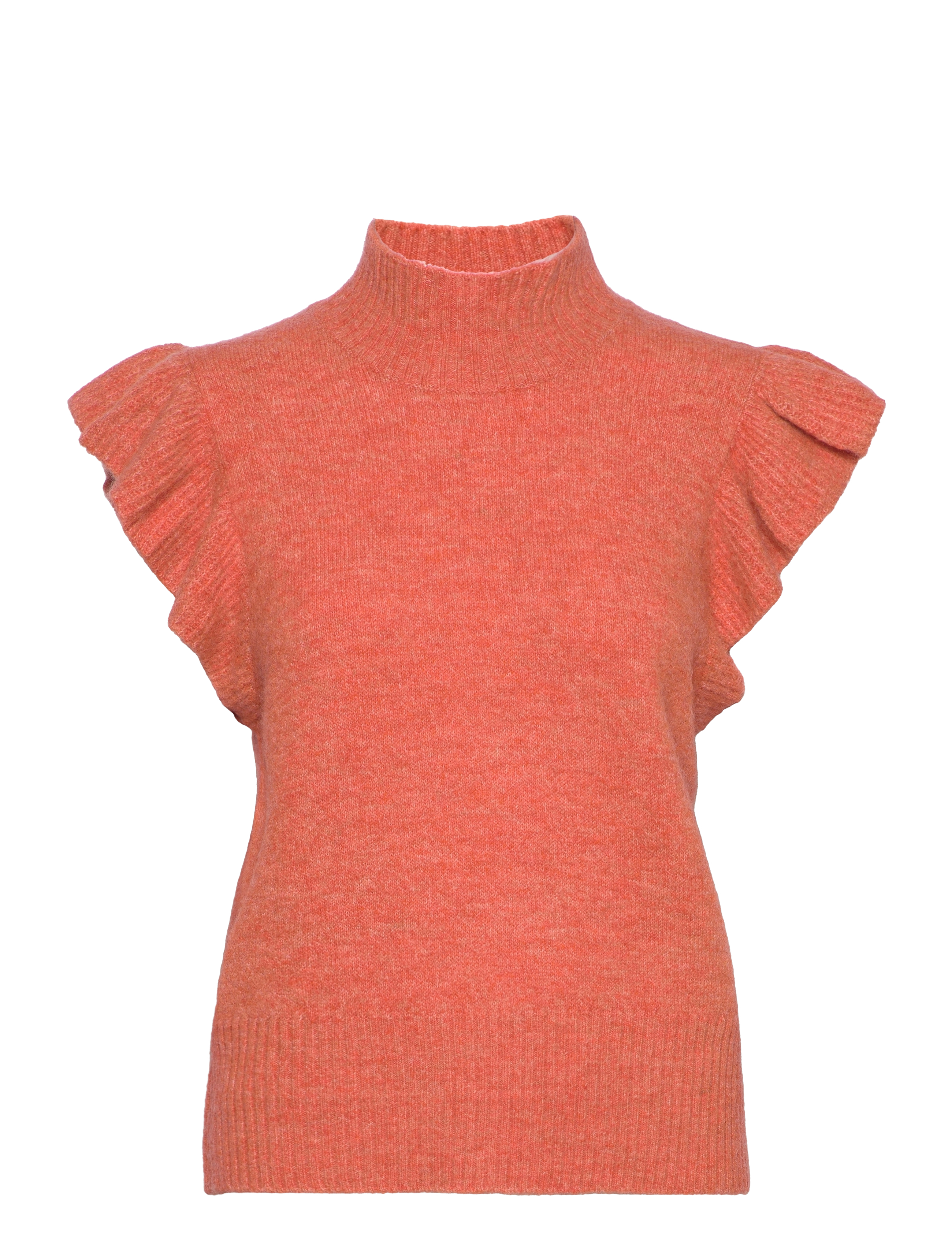 Sirup Copenhagen Frida Frill Waistcoat - Knitted vests - APRICOT BRANDY / orange