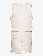 Laila Quilted Long Waistcoat - WHITECAP GRAY