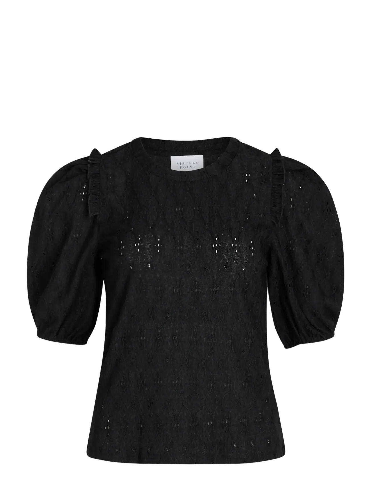 Sisters Point EINA-O.SS1 - Short-sleeved blouses - BLACK / black