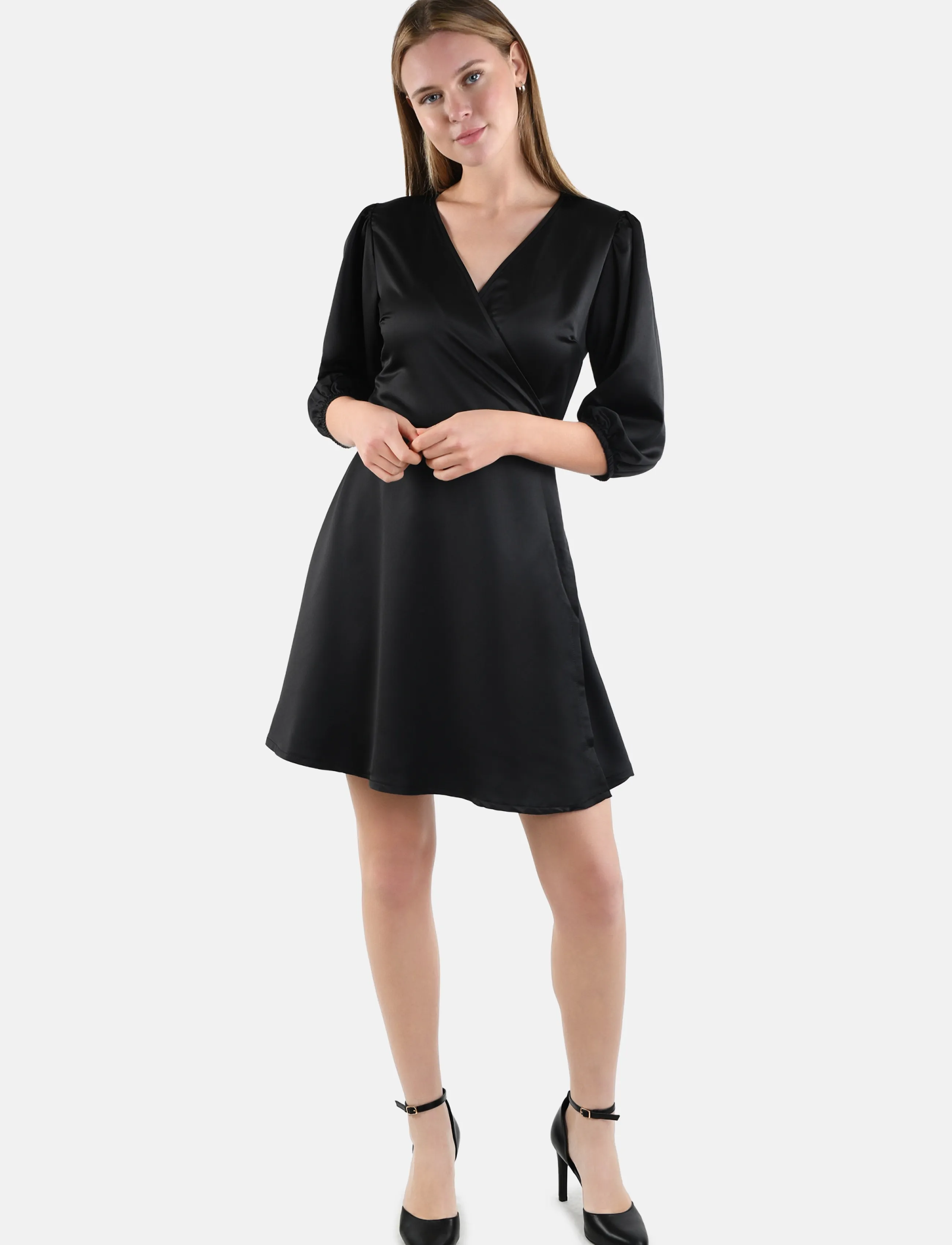 Sisters Point CRISTI-DR - Wickelkleider - BLACK / black