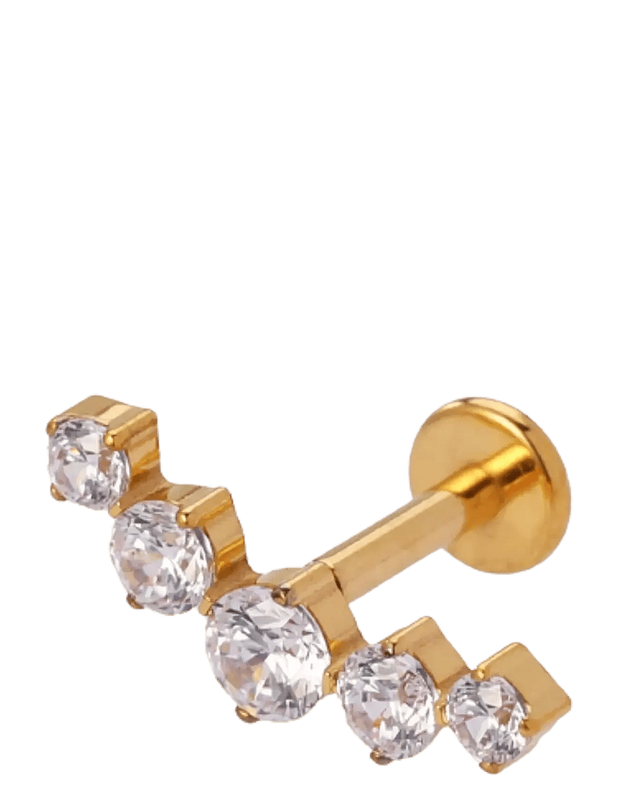Sistie - Cirkline - Piercing Goldplated with zirkonia - gold - 1