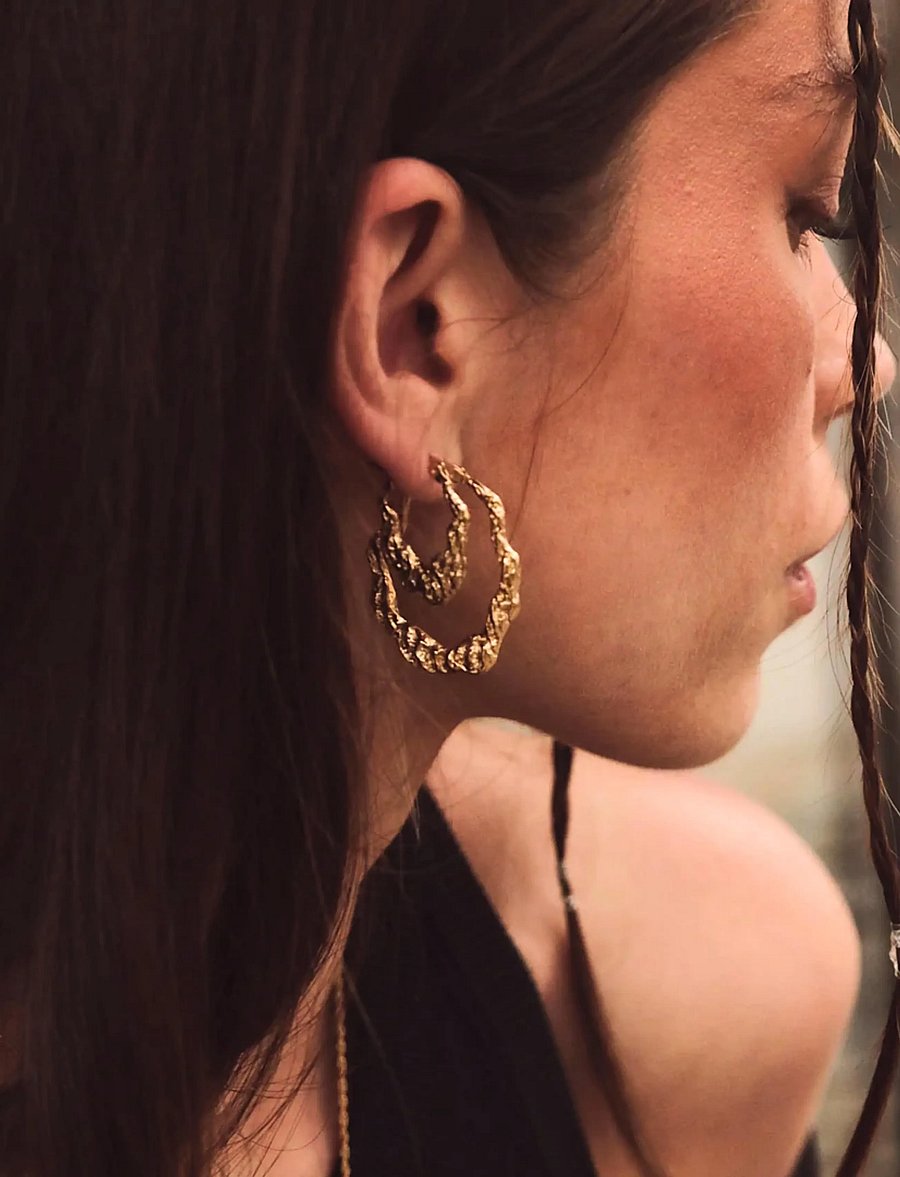 Sistie - Xenia x Sistie 2nd - Earrings Meidum Gold-plated - gold - 1