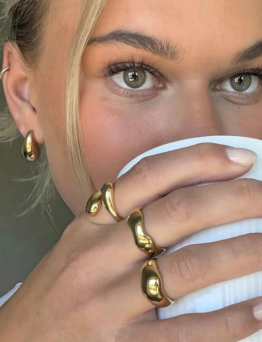 Sistie - Drops - Earstuds Gold-plated - gold - 0