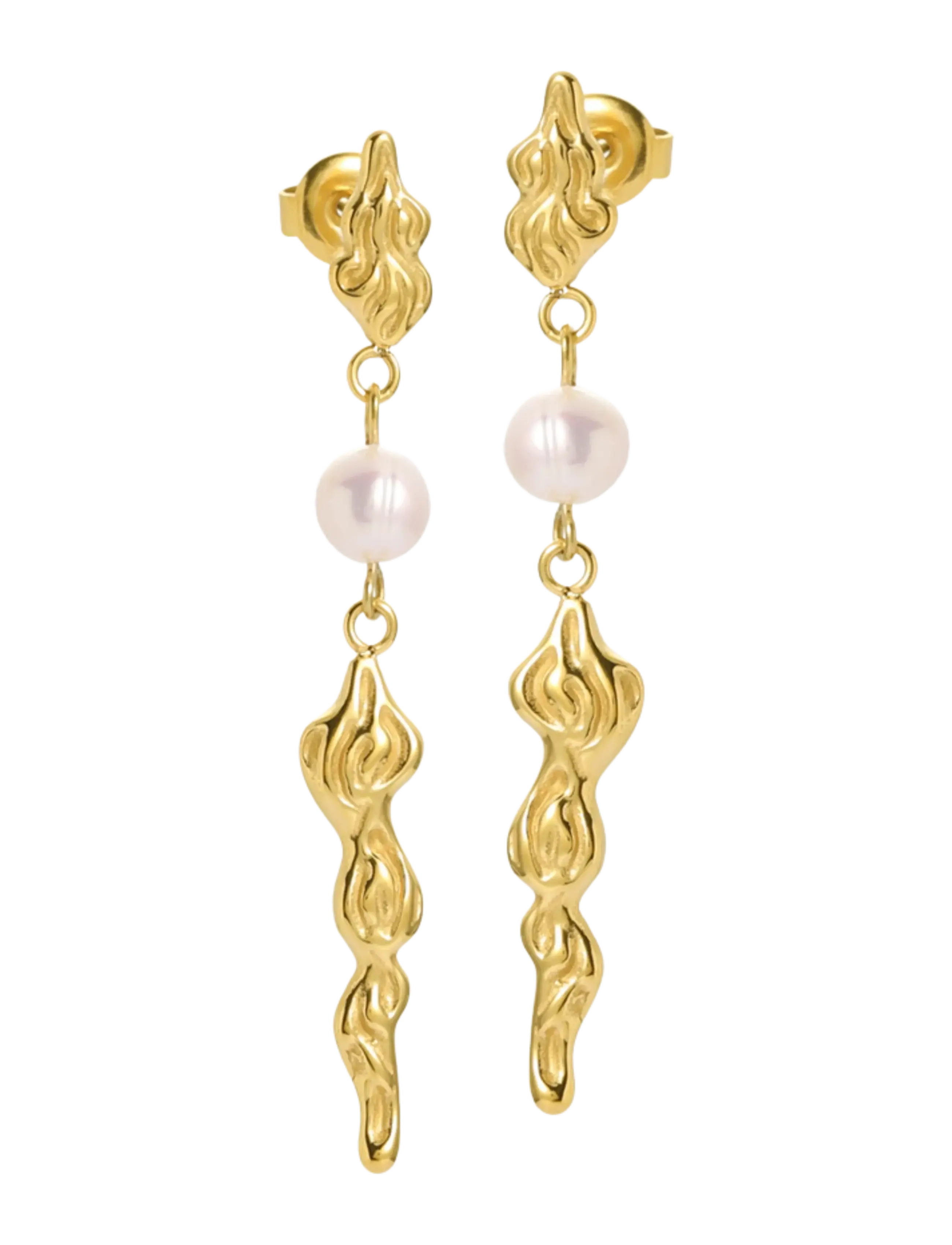 Sistie - Freja - Earrings Gold-plated - wiszące kolczyki - gold - 1