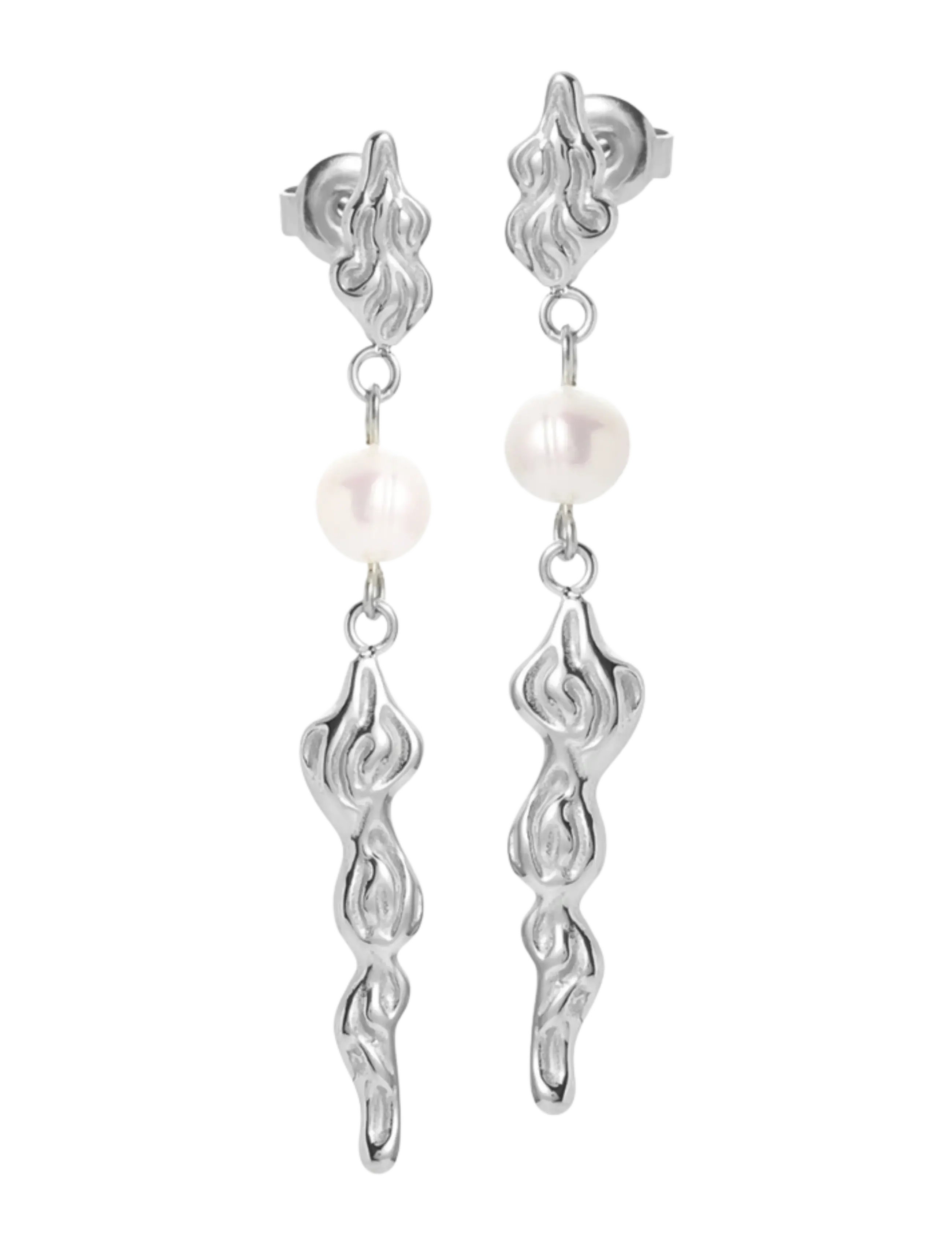 Sistie Freja - Earrings Steel - Øreringe - SILVER / silver