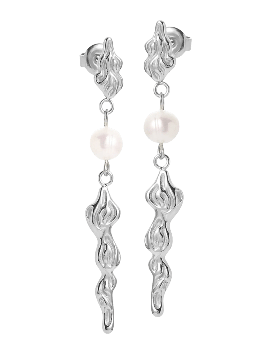 Sistie - Freja - Earrings Steel - rippuvad kõrvarõngad - silver - 0