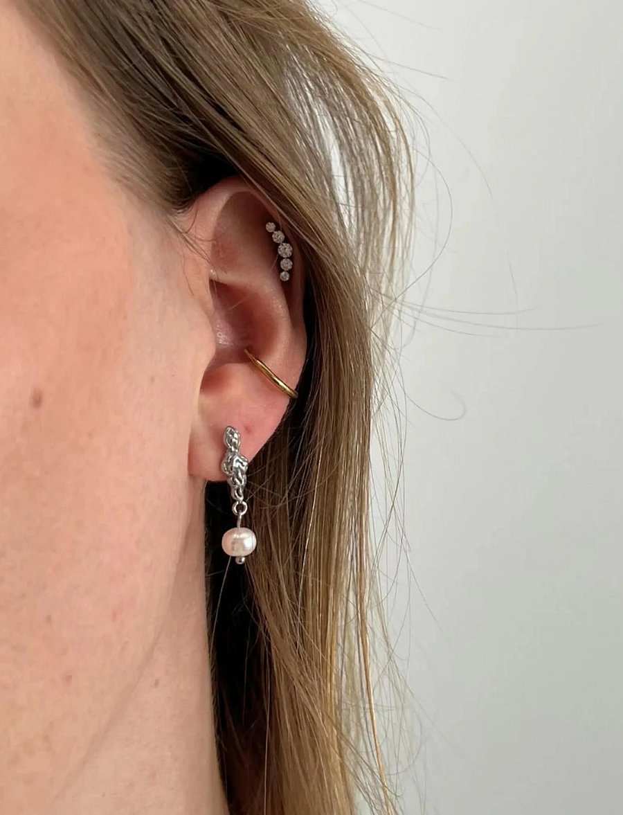 Sistie - Freja - Earrings Steel - rippuvad kõrvarõngad - silver - 1