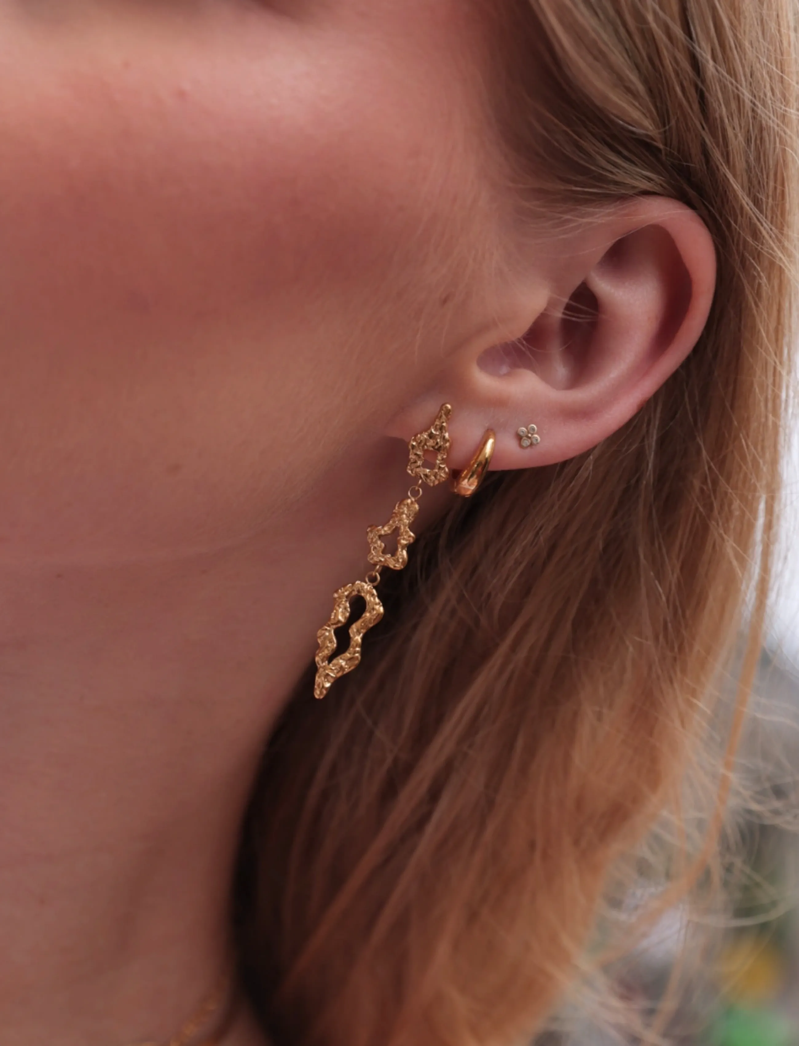 Sistie Echo, One Size, Gold, Øreringe > Øreringe Med Vedhæng, Dame