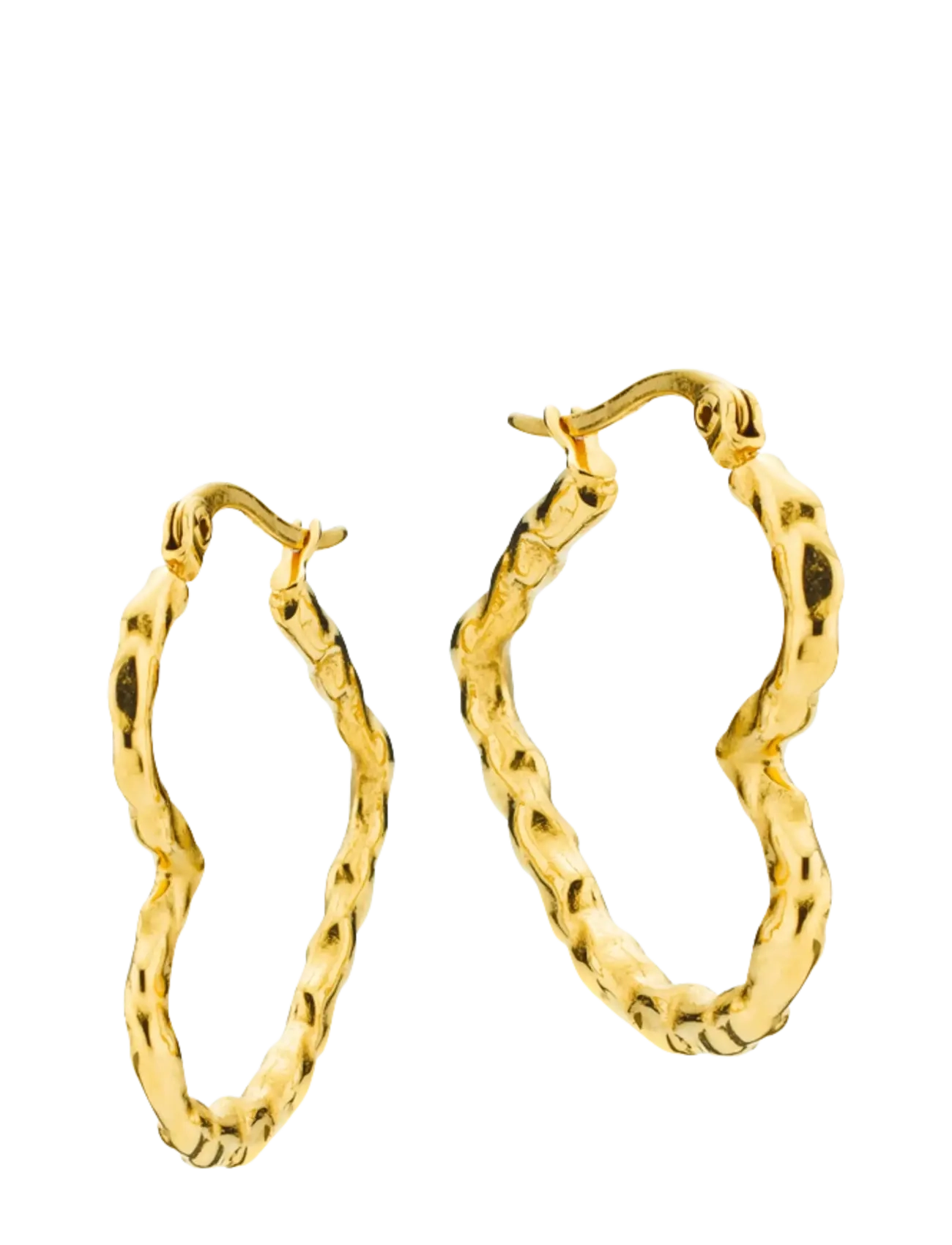 Sistie Sia Earrings Gold-Plated, Kvinder, Hjerte Hoop Øreringe, Guld, Str: ONE SIZE