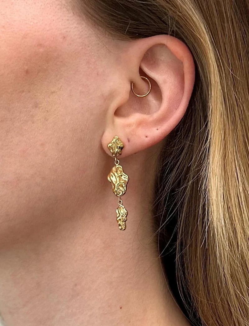 Sistie - Aria - Earrings Gold-plated - statement örhängen - gold - 2