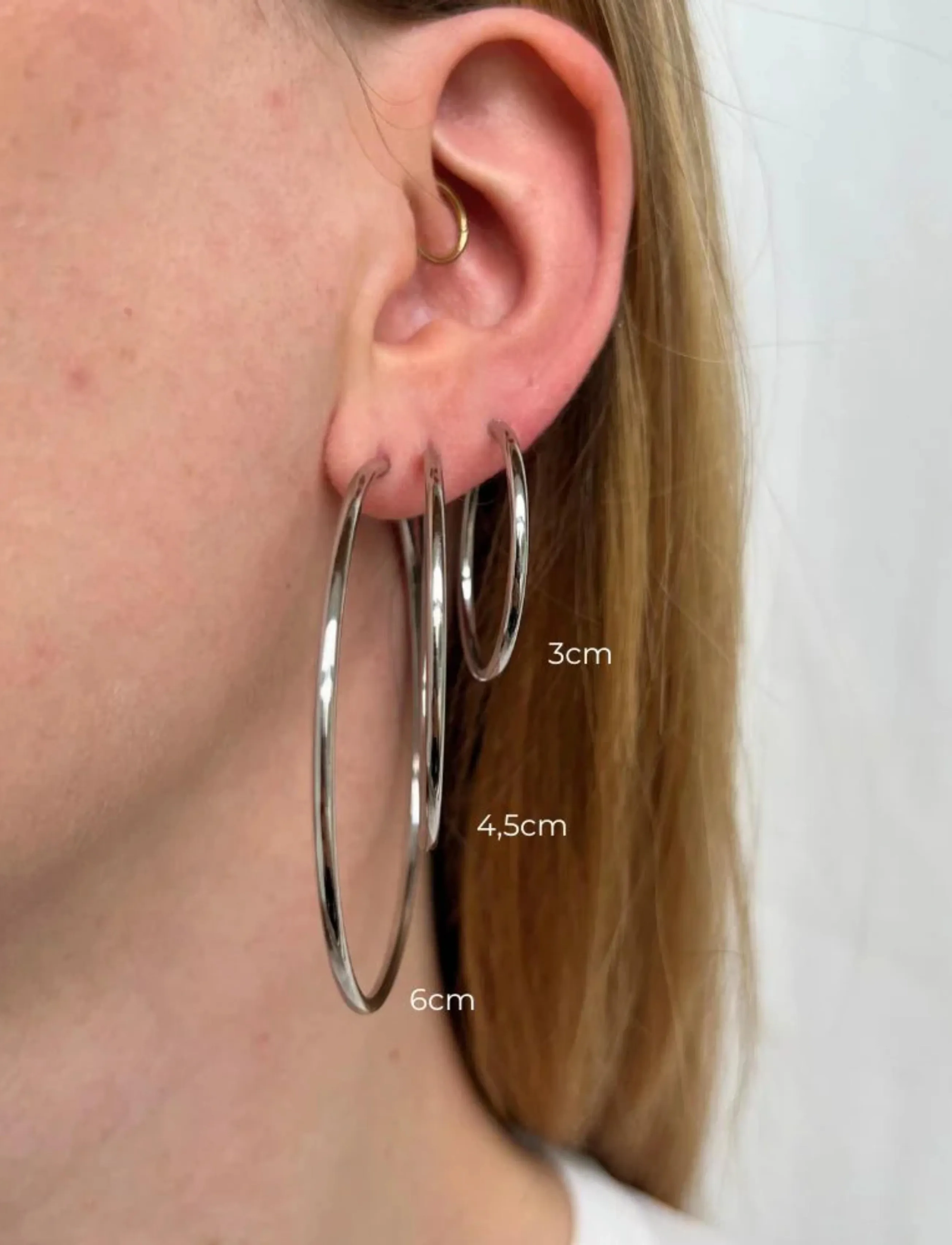 Sistie - Hoop Basic - Creoles Steel - korvarenkaat - silver - 2