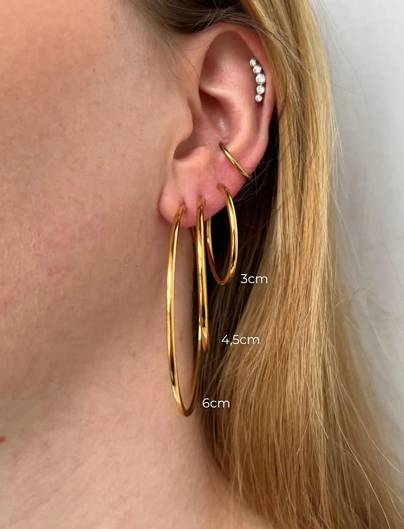 Sistie - Hoop Basic - Creoles Gold-plated - hoops kõrvarõngad - gold - 2