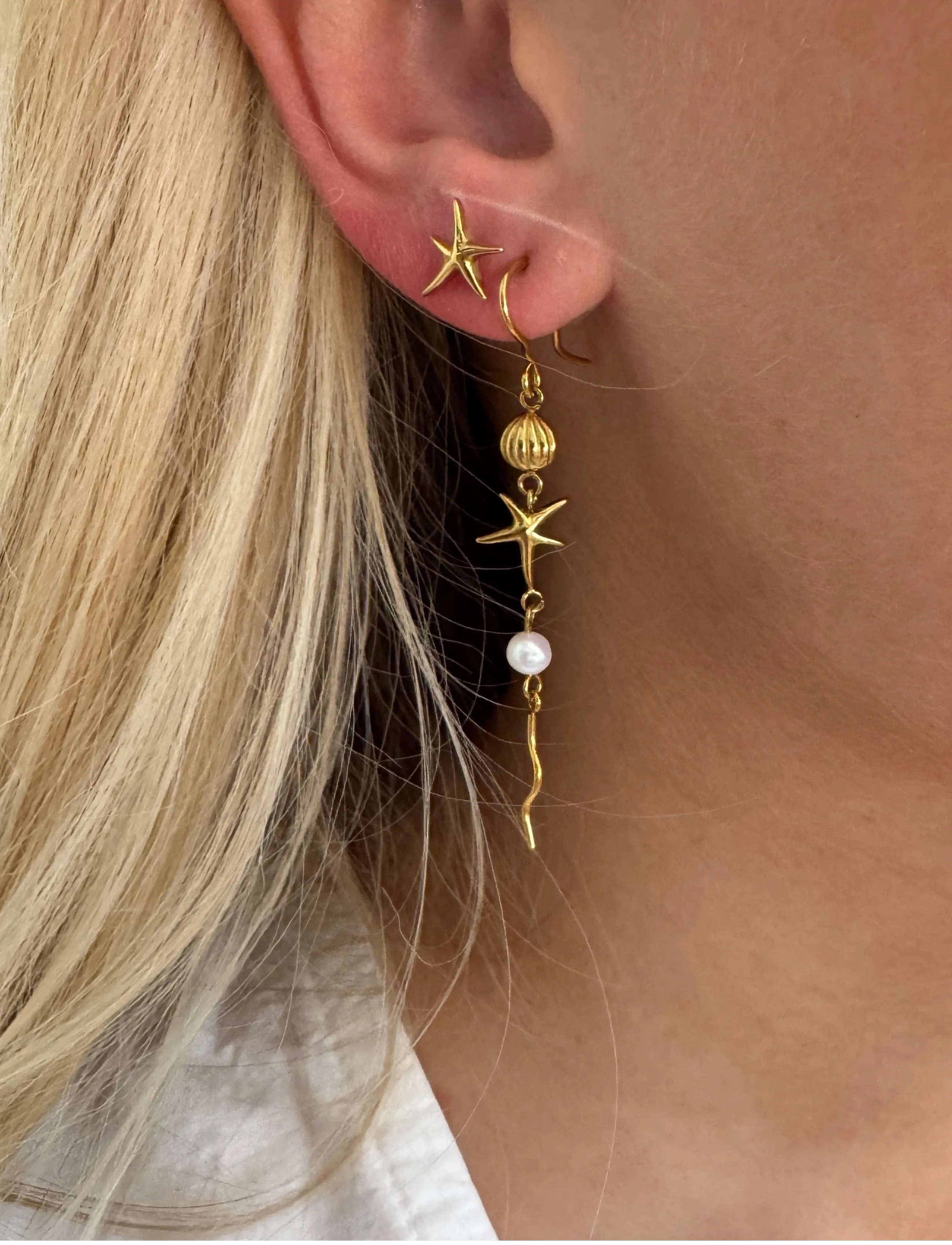 Sistie Sirena, One Size, Gold, Øreringe > Øreringe Med Vedhæng, Dame