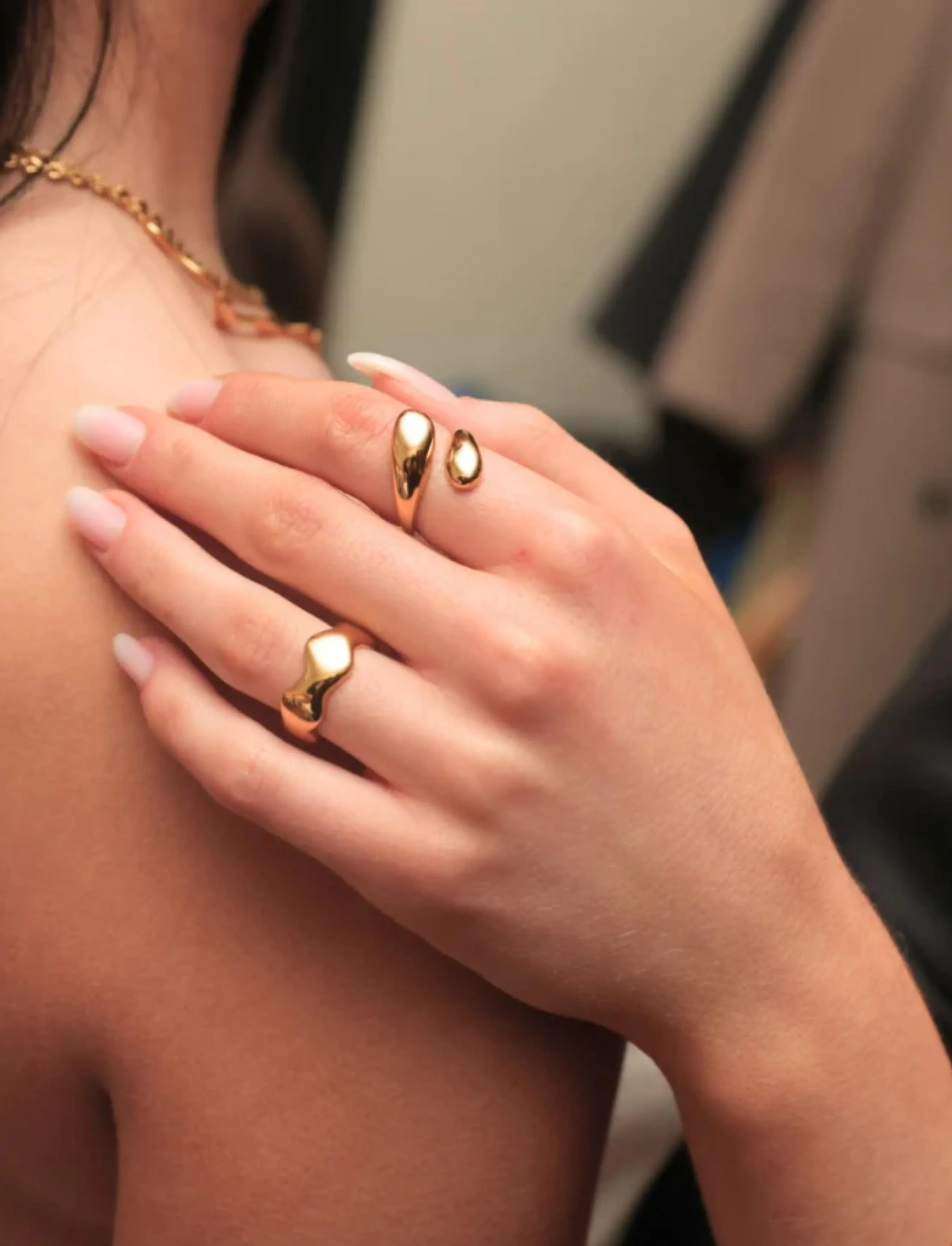 Sistie Drops Ring Gold-Plated, 52, Jewellery, Gold - Rings, Frauen