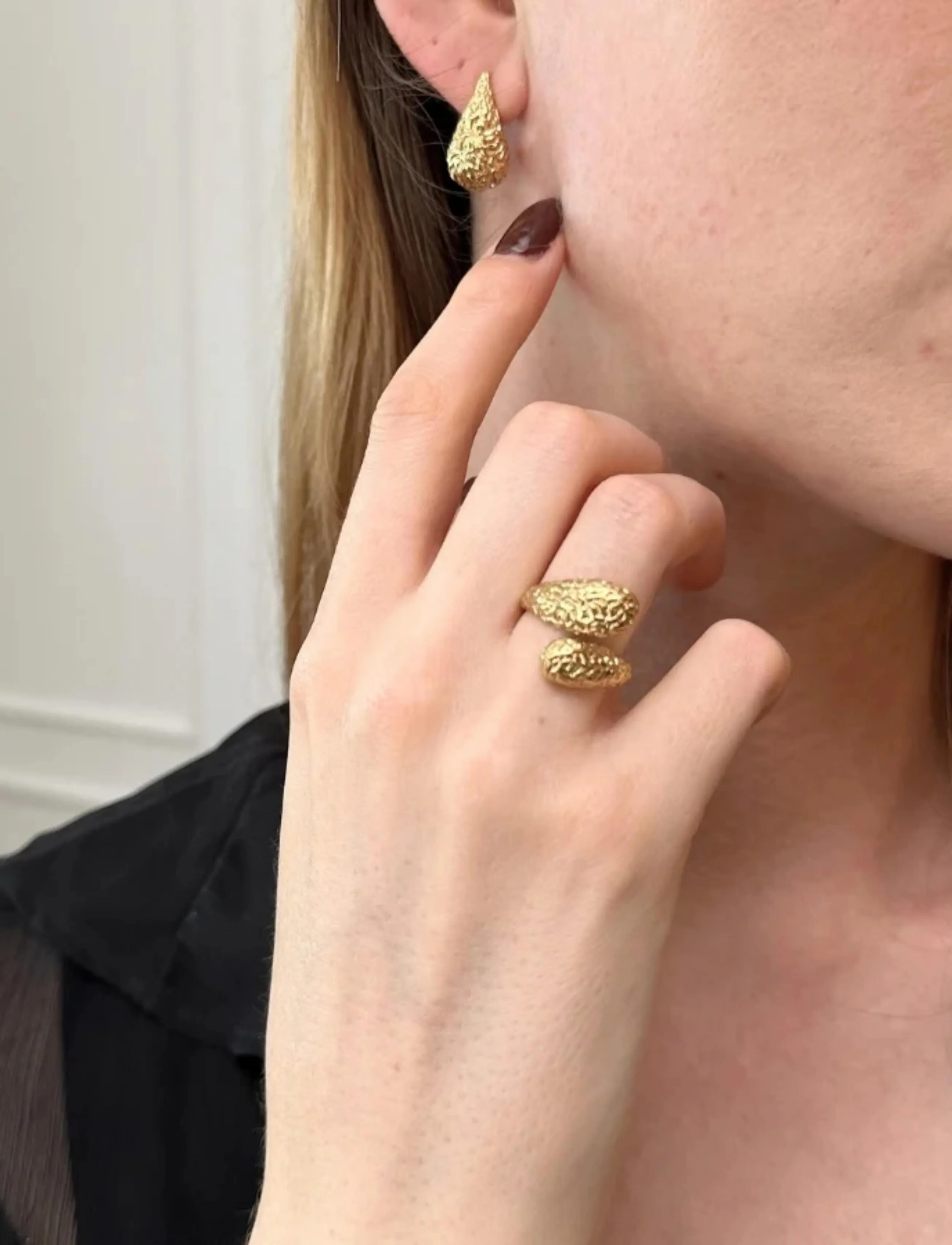 Sistie Drops Ring Gold-Plated, 56, Jewellery, Gold - Rings, Frauen