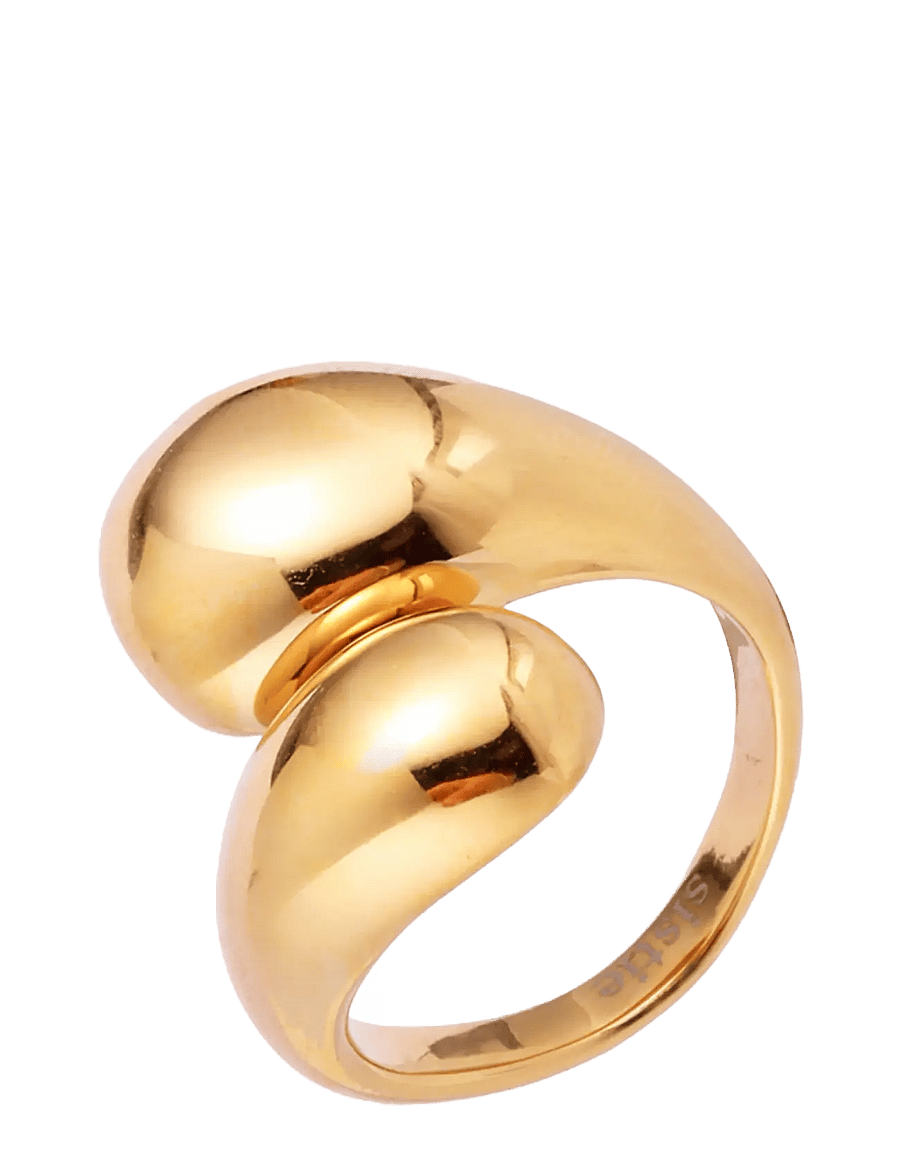 Sistie - Bred drops ring Forgyldt - ringe - gold - 1