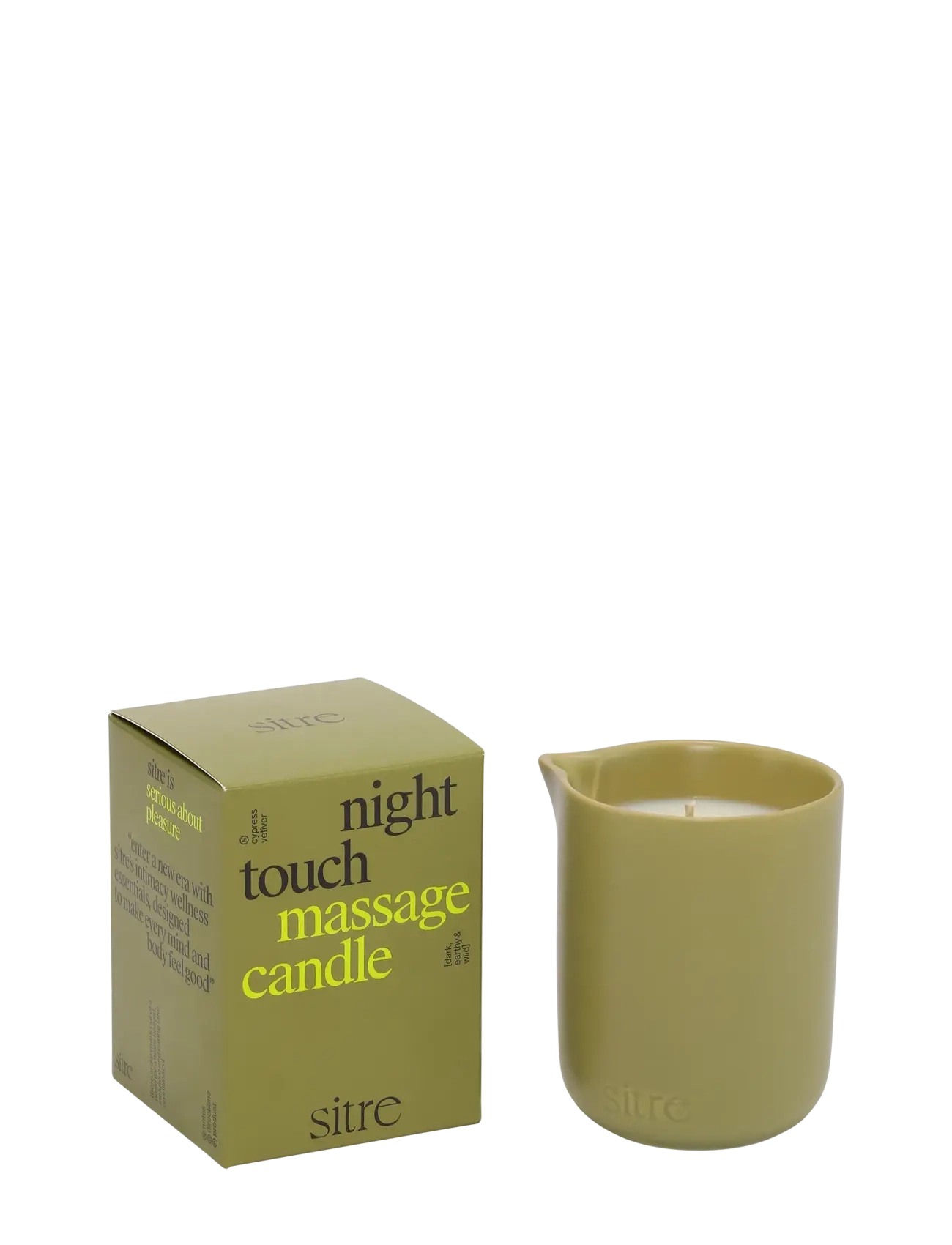 sitre Night Touch Massage Candle, Scented Candles, Grøn, Str: 417 g