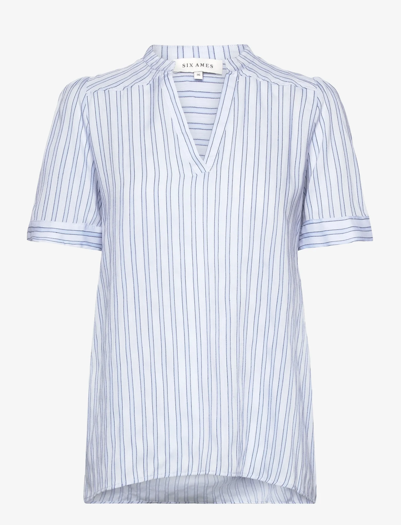 Six Ames - NORI - short-sleeved blouses - blue stripe - 0