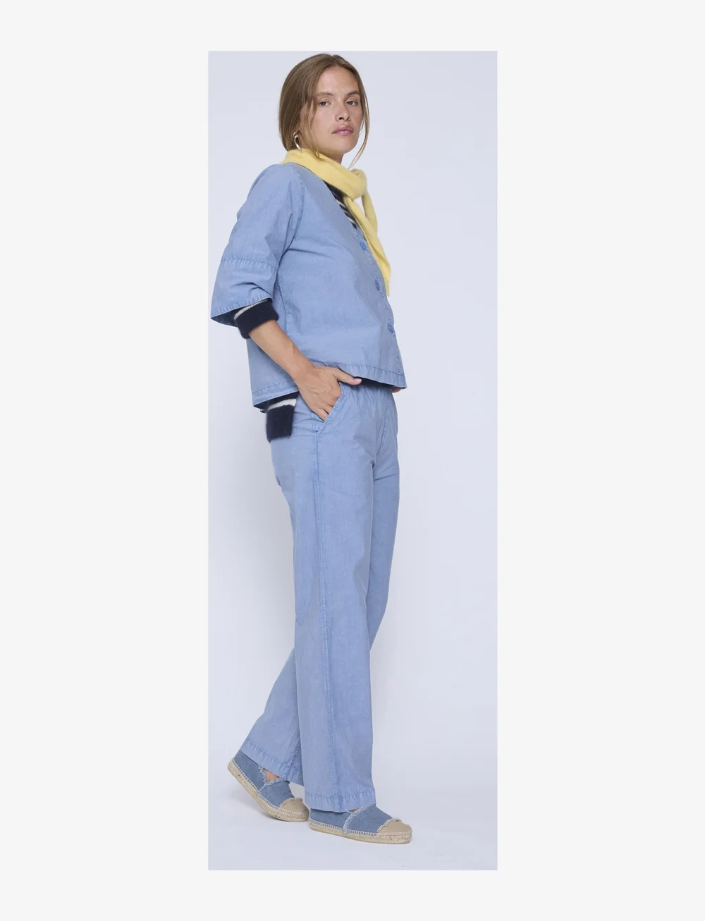 Six Ames - ZAPPA - hosen mit weitem bein - powder blue - 2