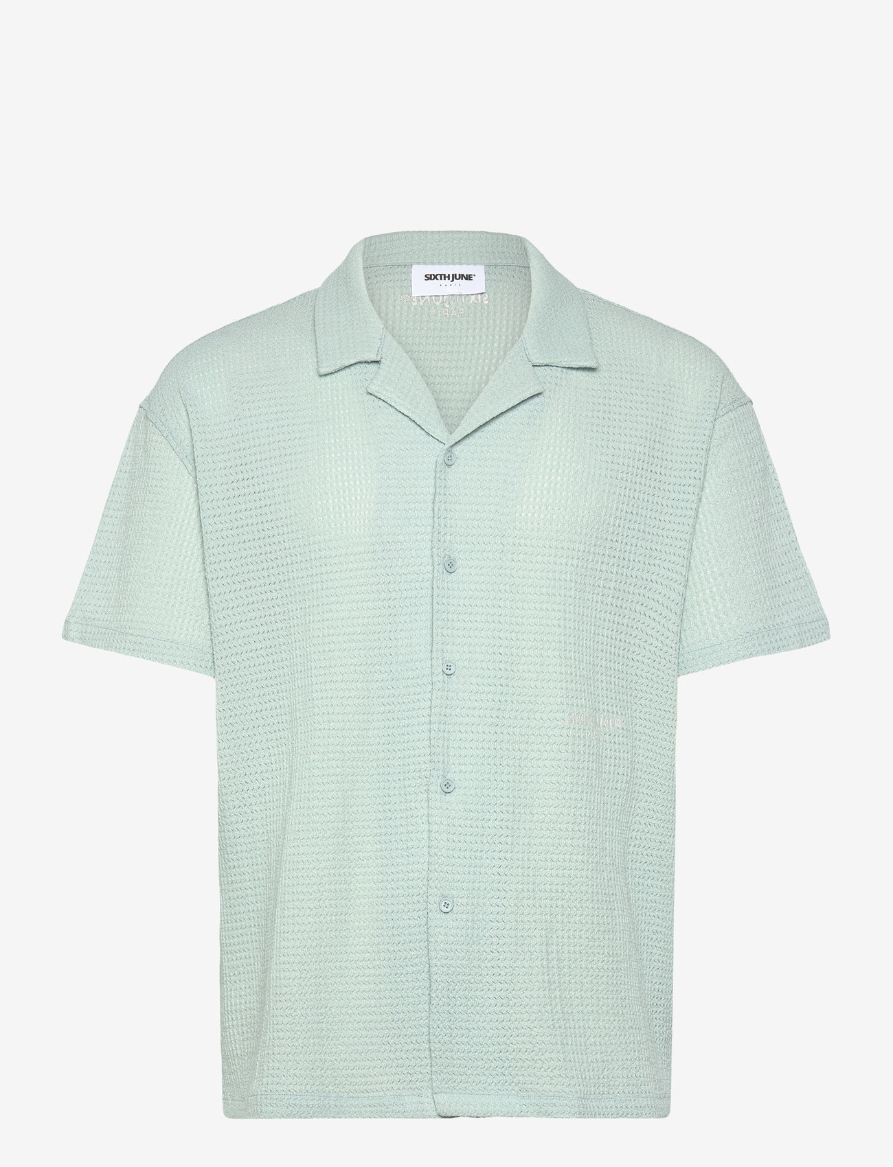 SIXTH JUNE - CROCHET SS SHIRT - kortärmade skjortor - light blue - 1