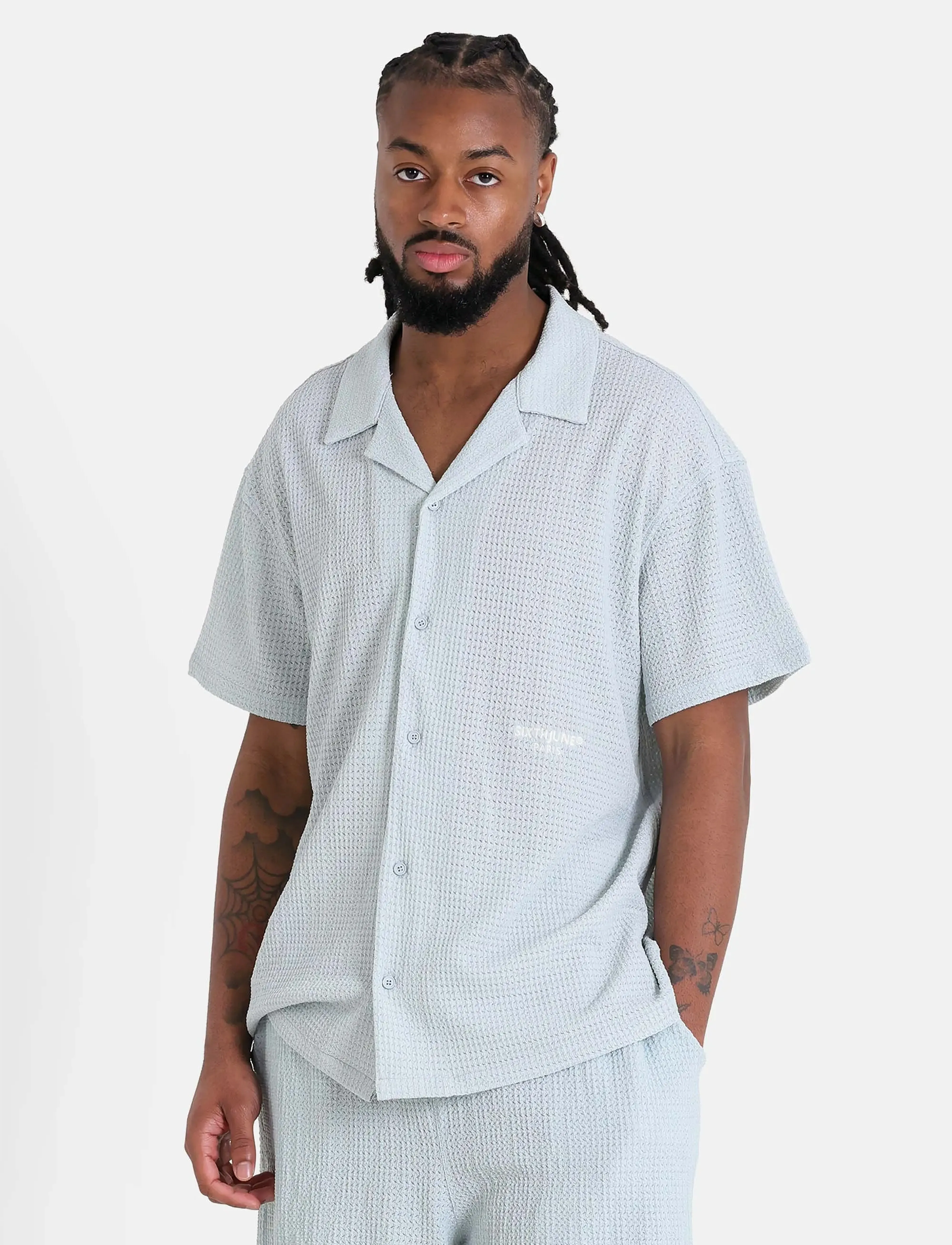 SIXTH JUNE CROCHET SS SHIRT - Skjorter - LIGHT BLUE / blue