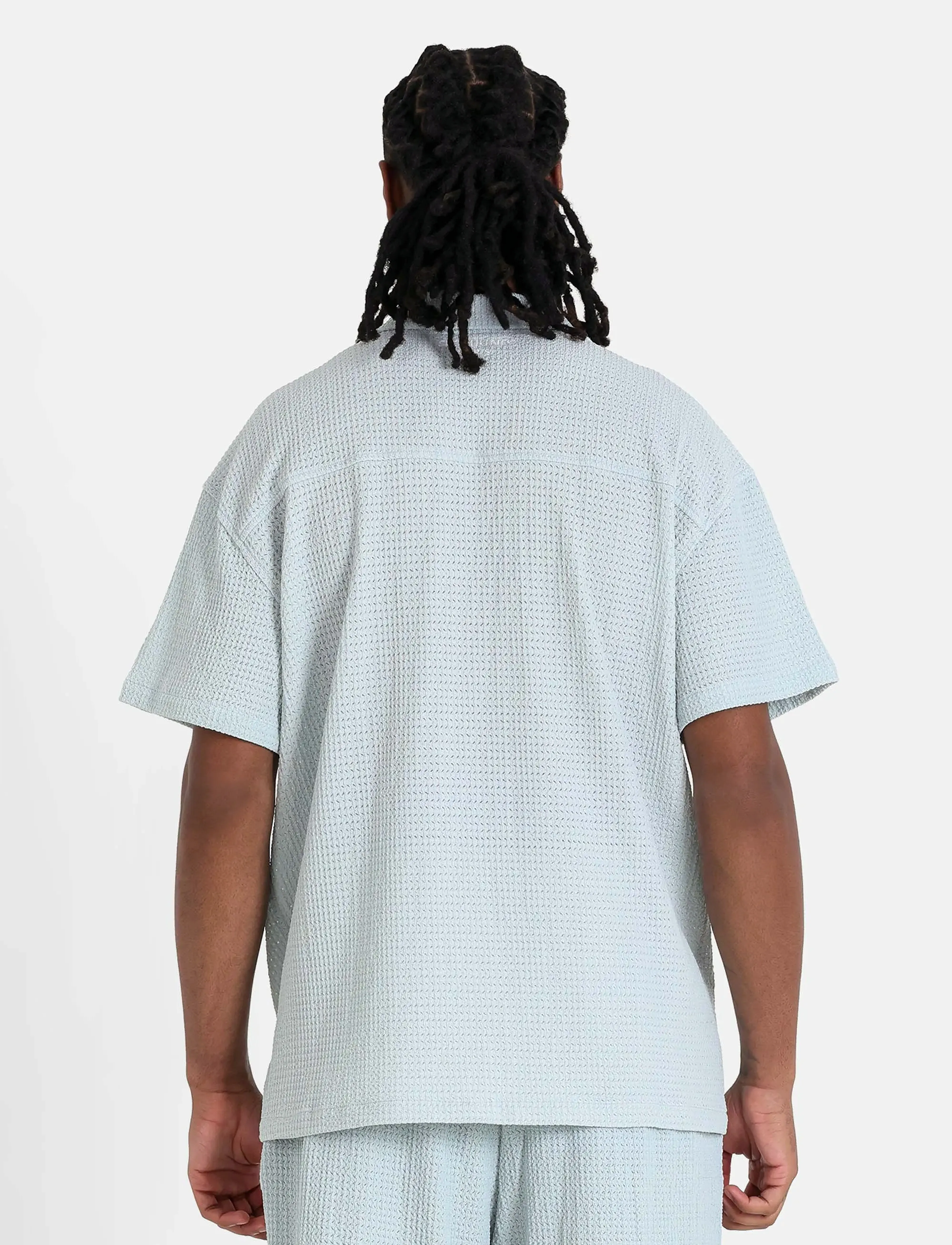 SIXTH JUNE - CROCHET SS SHIRT - kortärmade skjortor - light blue - 3