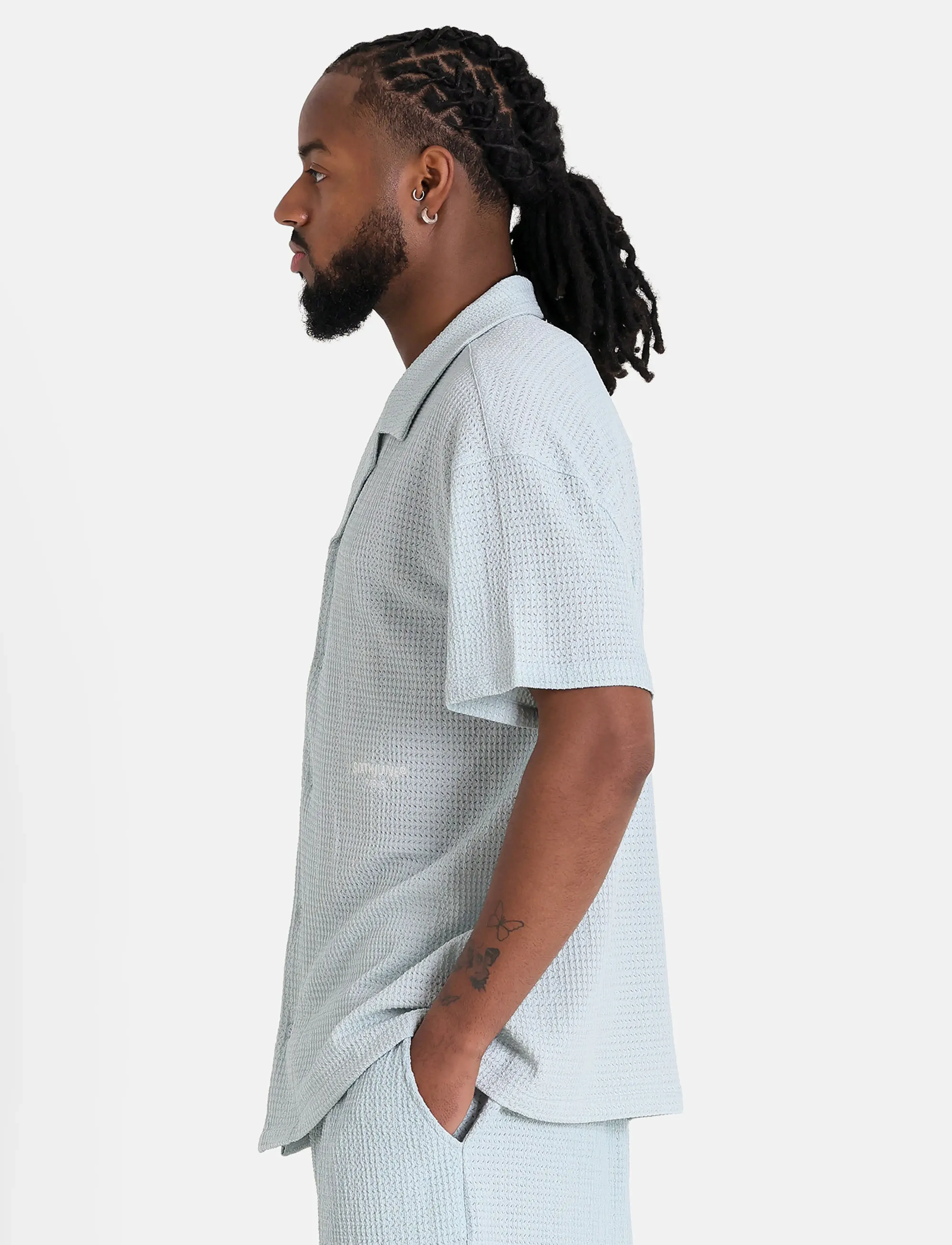 SIXTH JUNE - CROCHET SS SHIRT - kortärmade skjortor - light blue - 5
