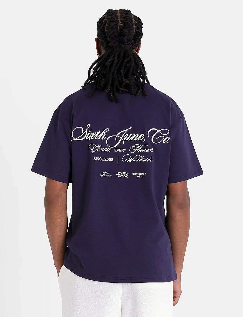 SIXTH JUNE - ELEVATE EMBROIDERED SS TSHIRT - kortärmade t-shirts - navy - 5
