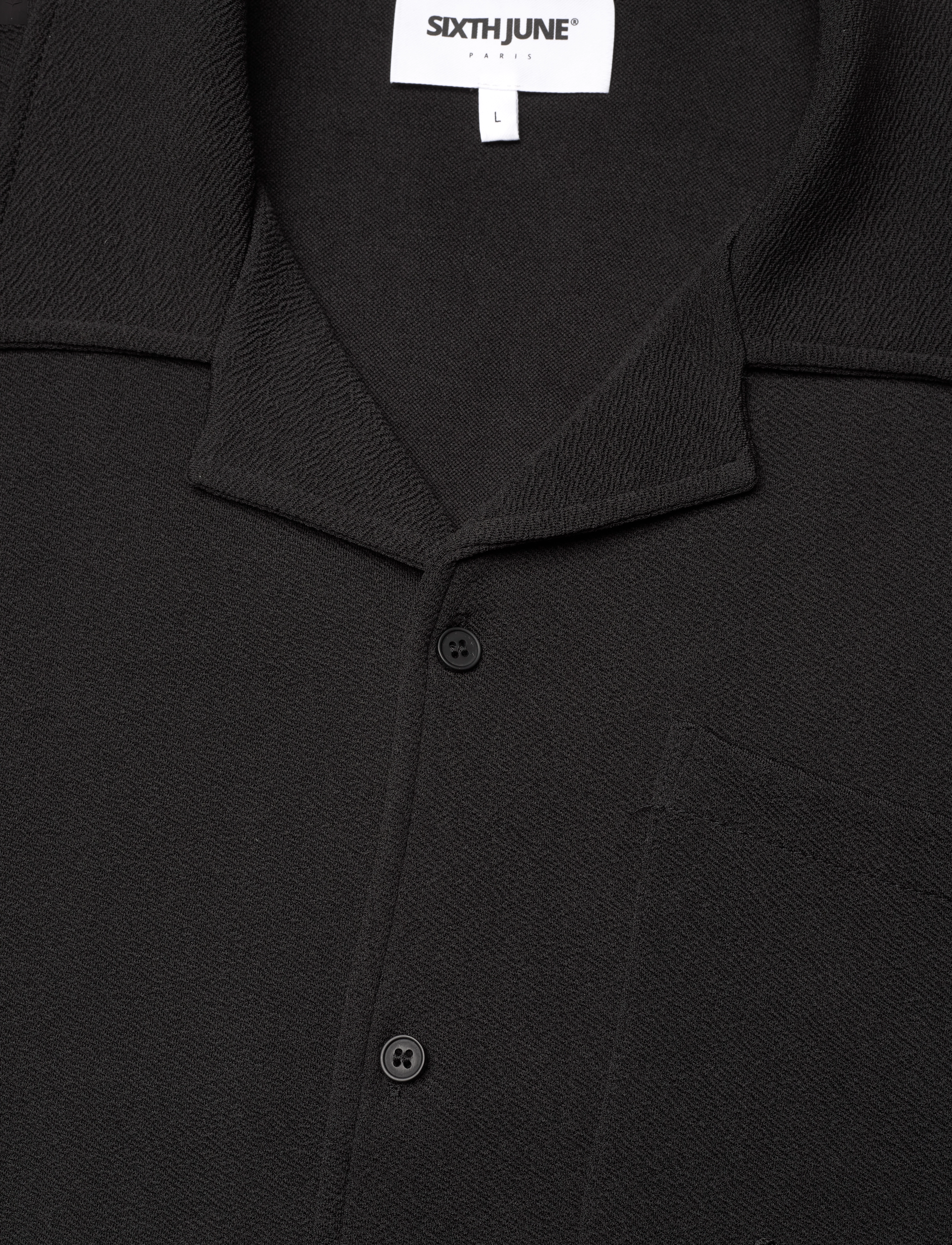SIXTH JUNE - CREPE FABRIC SS SHIRT - marškiniai trumpomis rankovėmis - black - 4