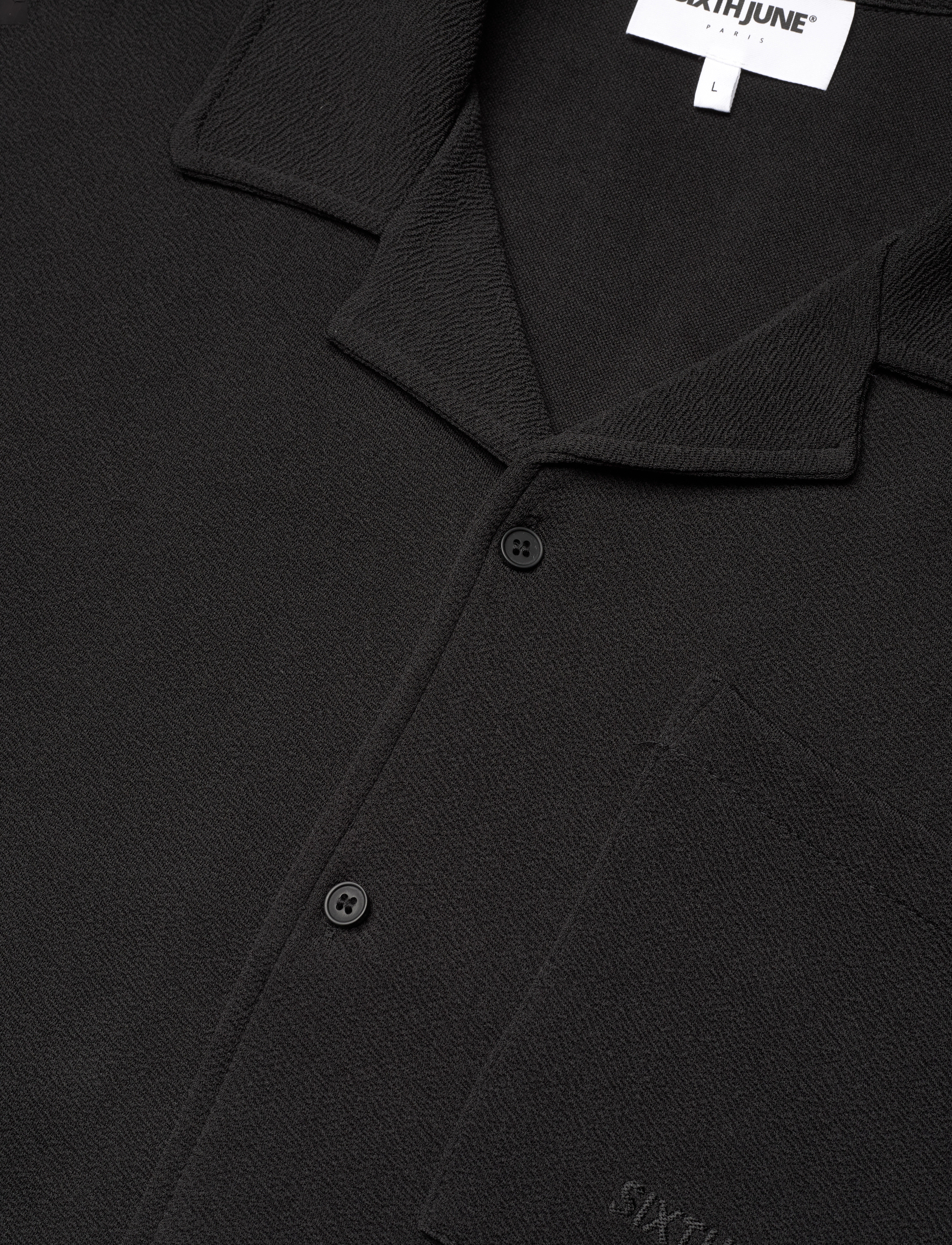 SIXTH JUNE - CREPE FABRIC SS SHIRT - marškiniai trumpomis rankovėmis - black - 5